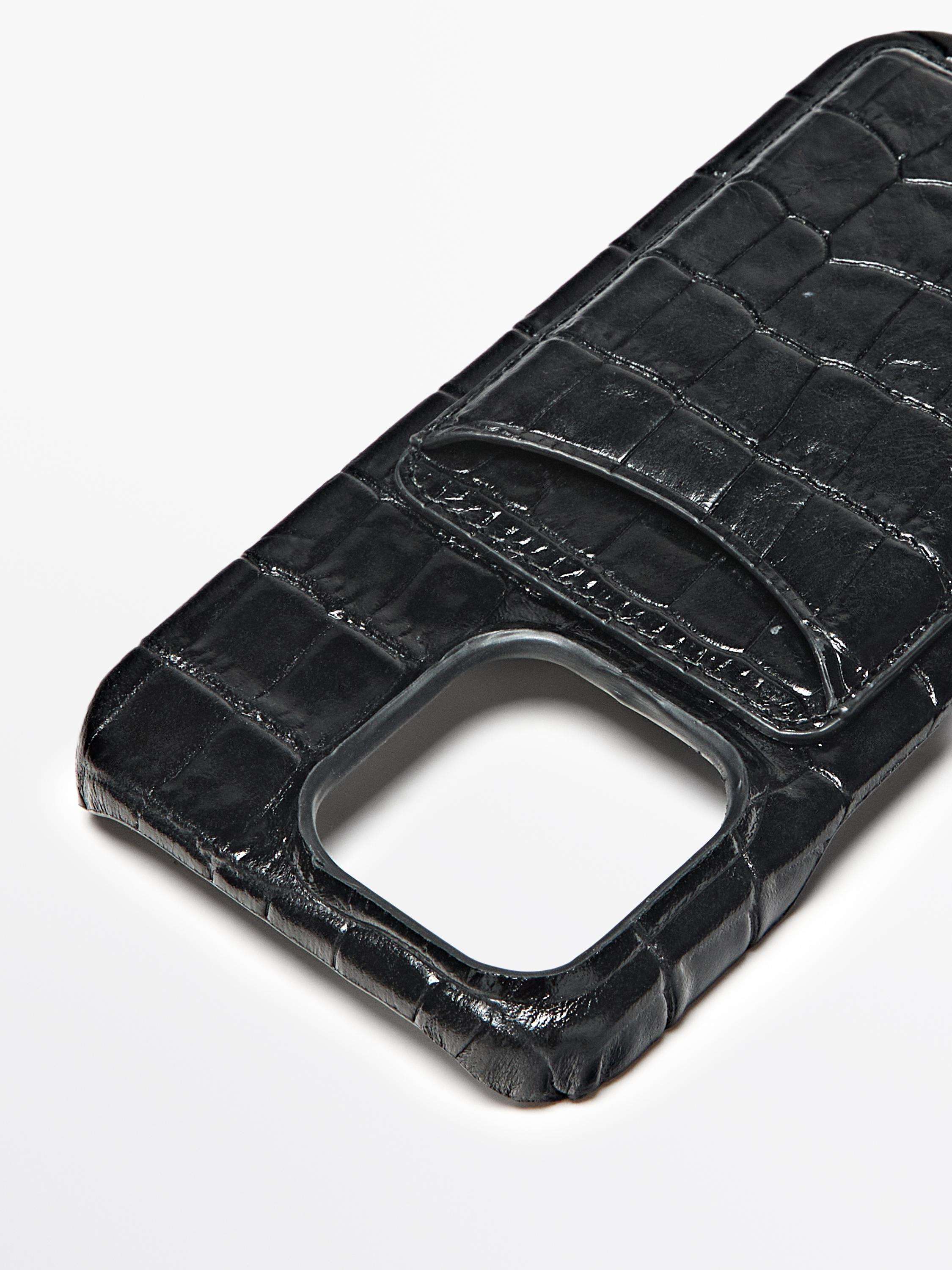 Nappa leather iPhone 16 Pro case — BLACK
