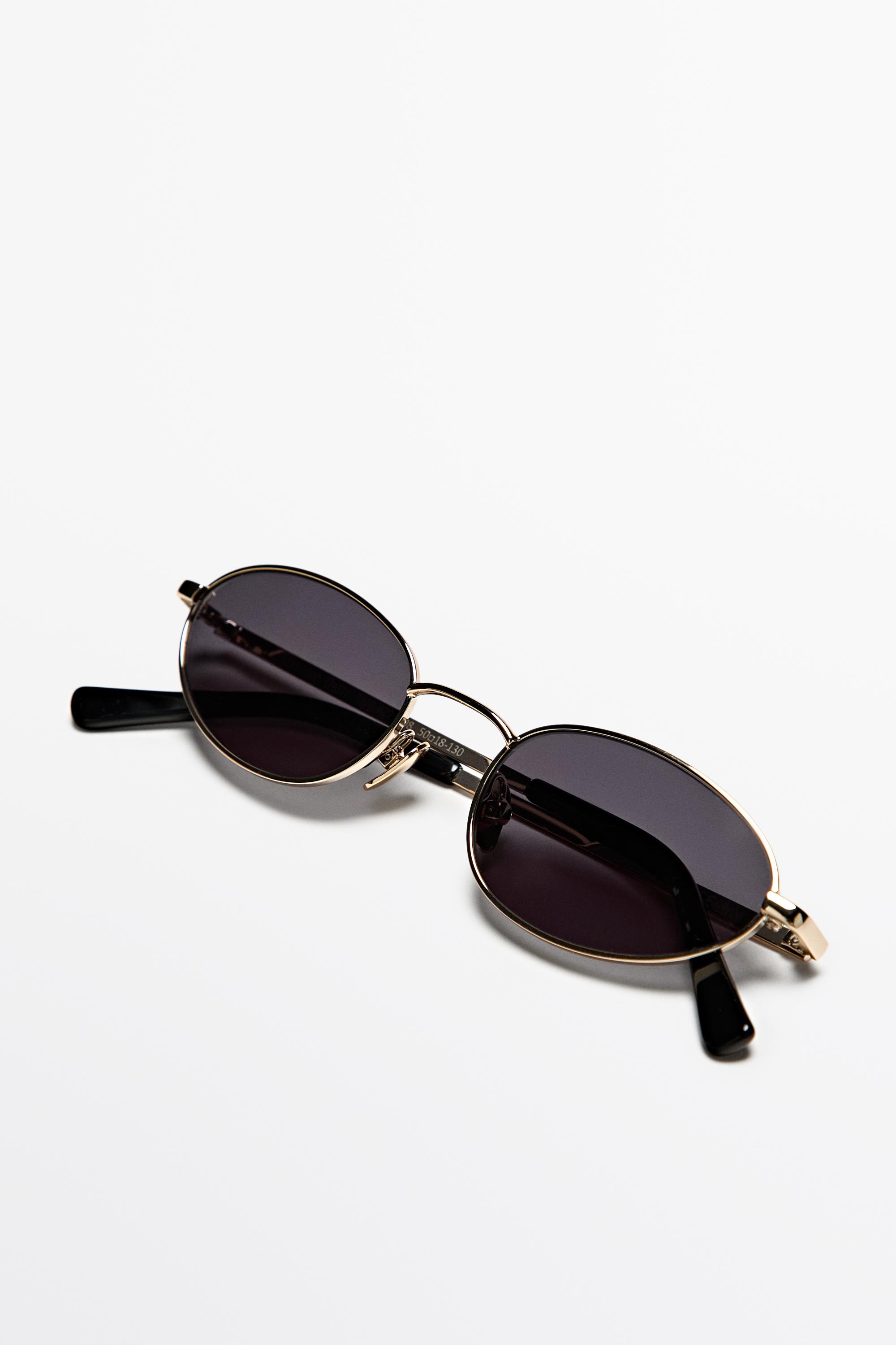 Oval metal sunglasses — SILVER
