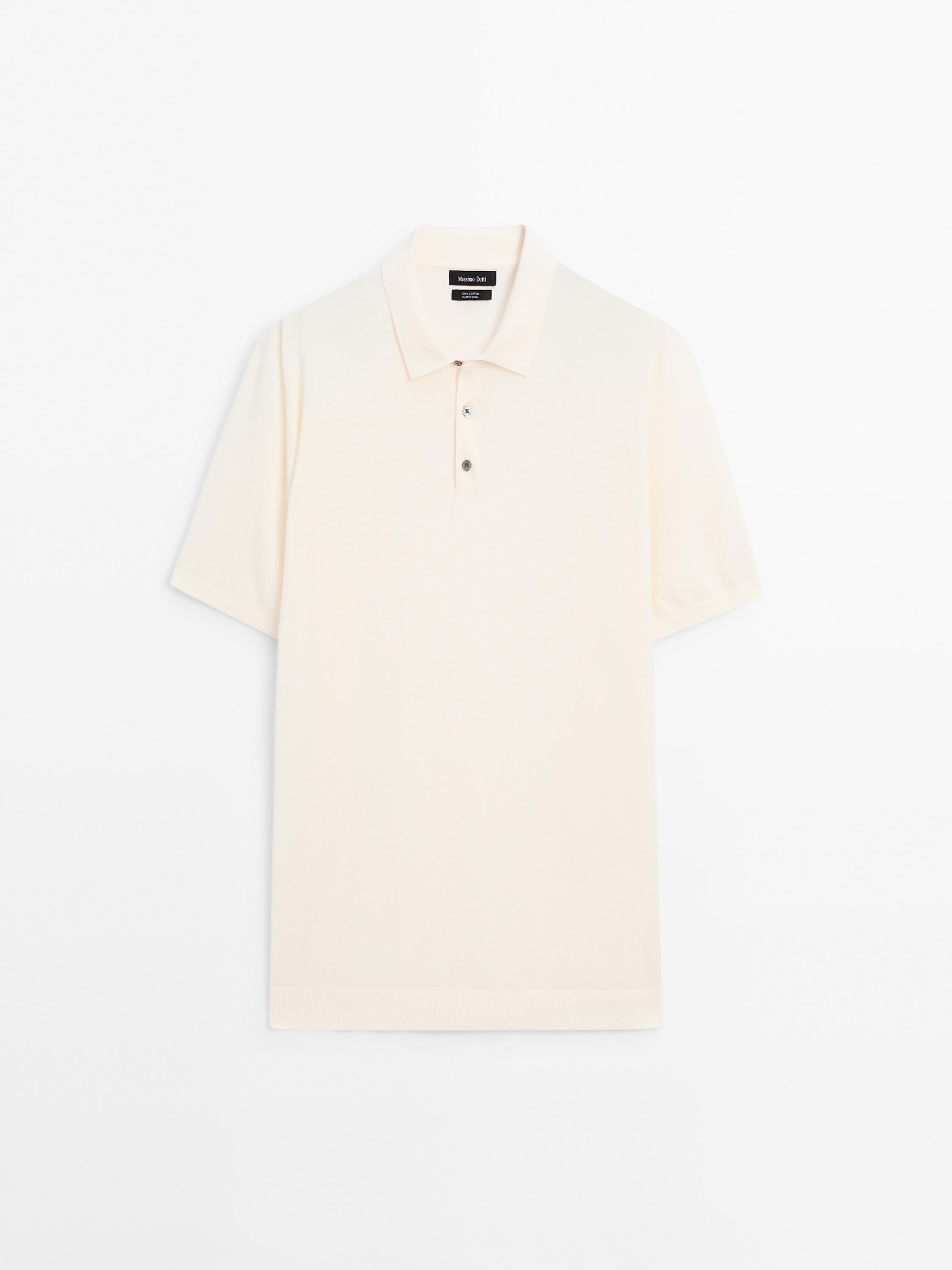 Short sleeve cotton polo sweater