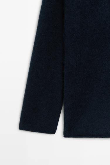 Oversize v-neck knit sweater — Dark Blue 8
