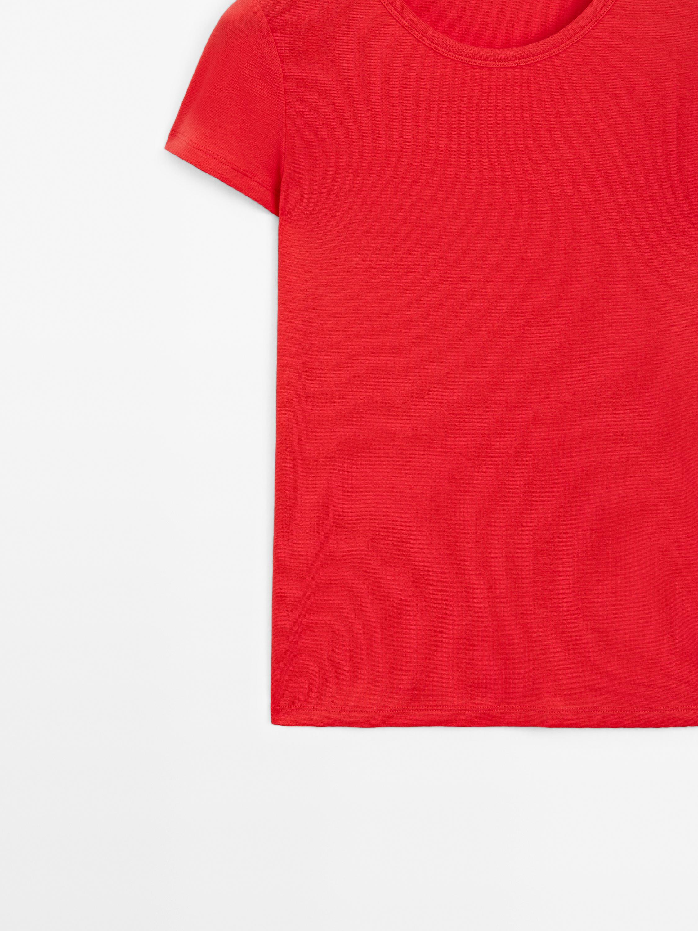 Short sleeve cotton blend T-shirt