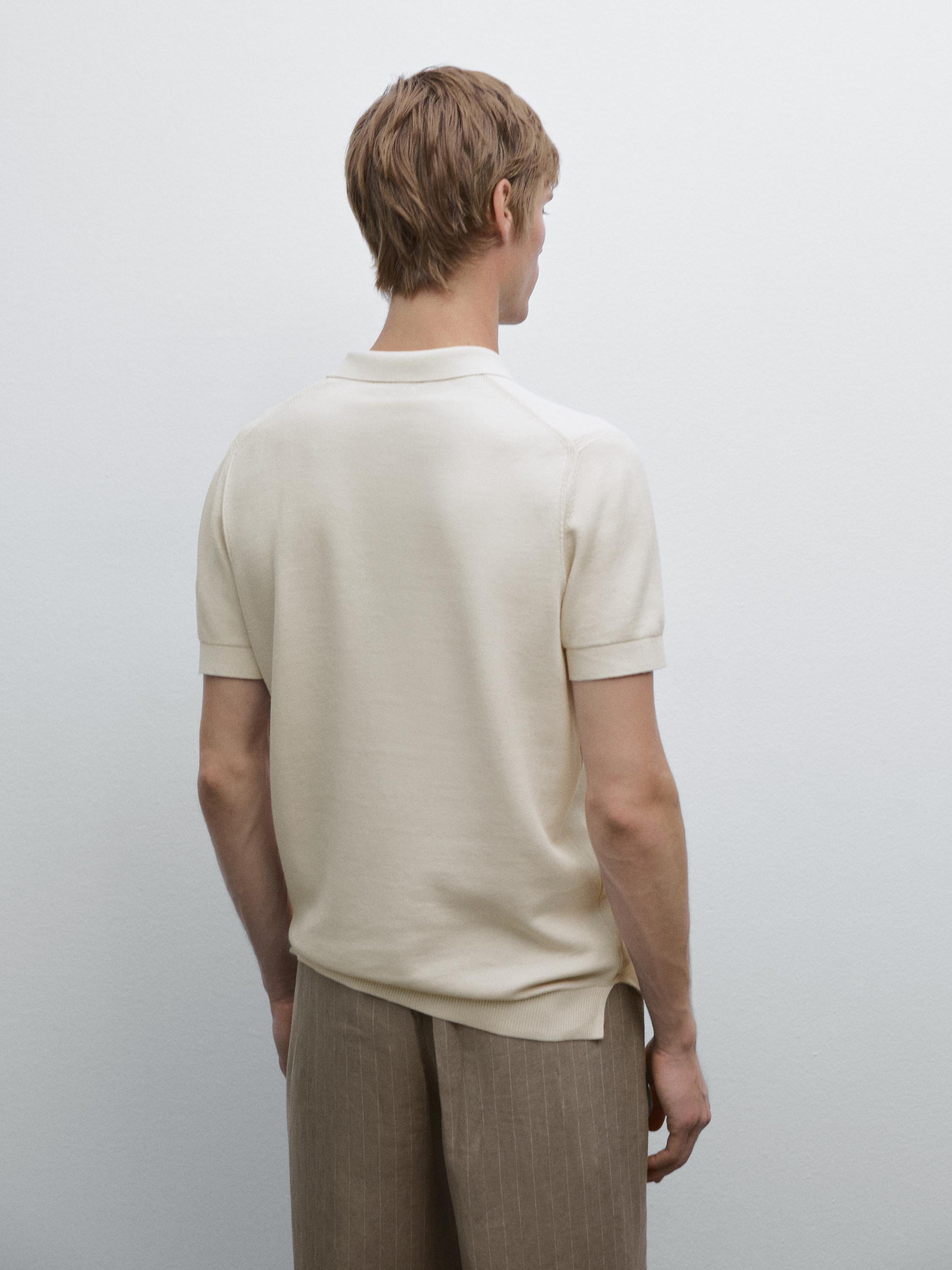 100% cotton knit polo collar sweater