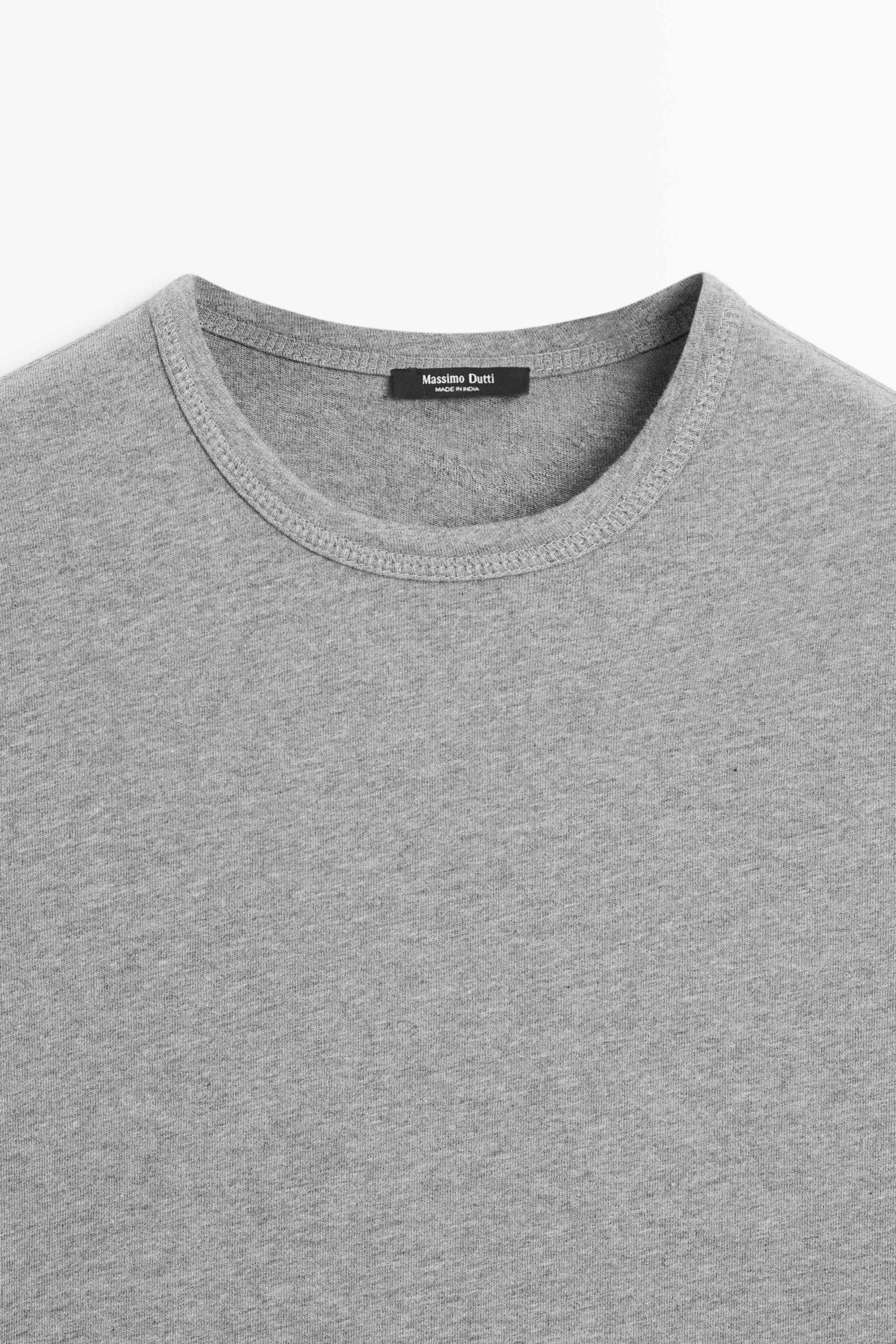 100% cotton short sleeve T-shirt — GREY