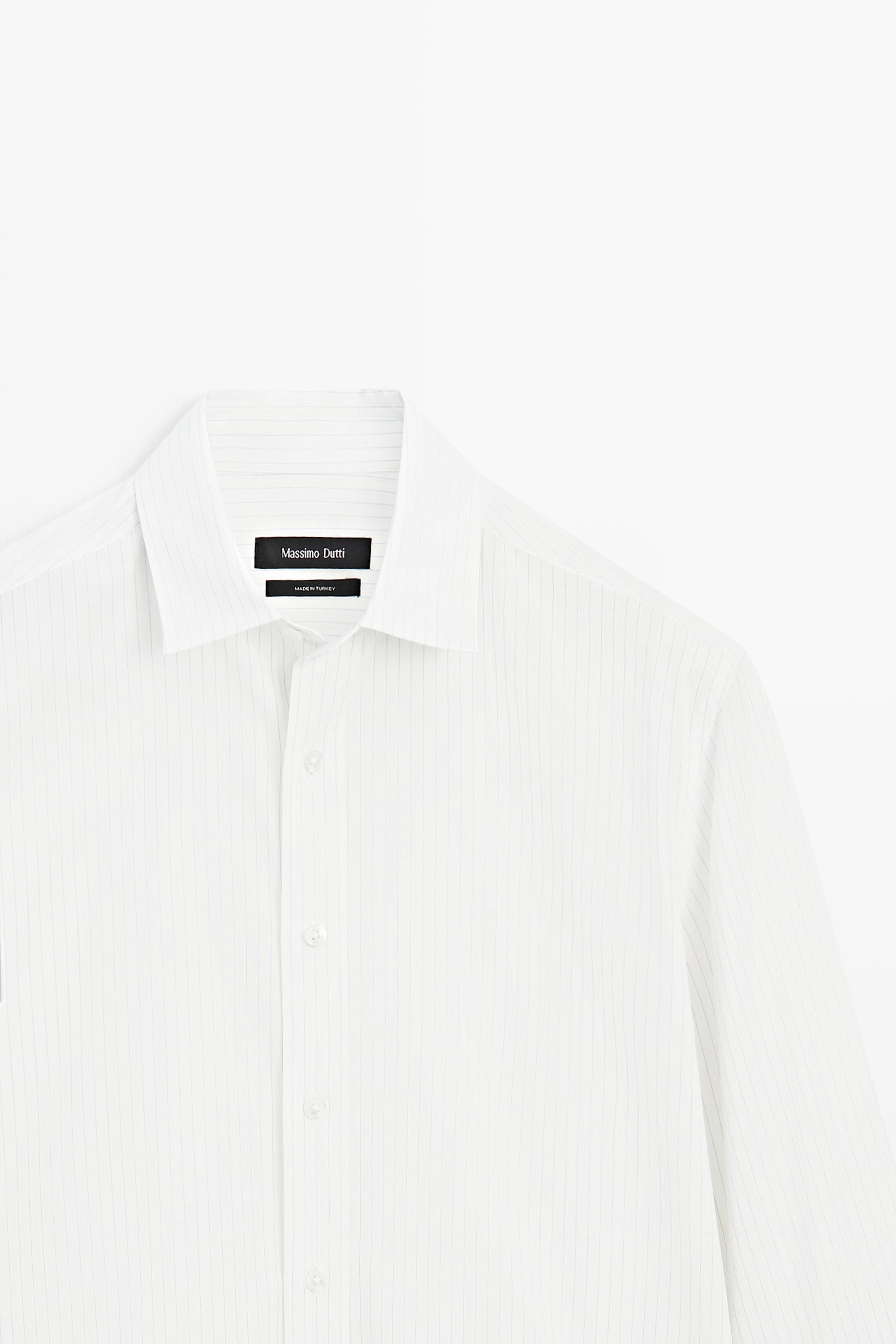 100% cotton striped shirt — WHITE
