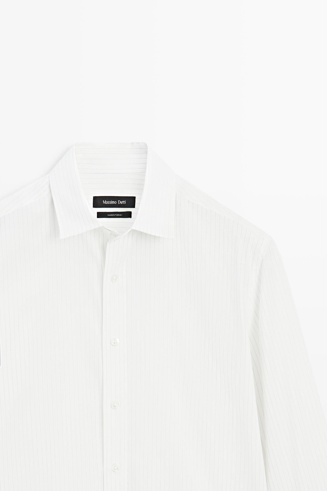 100% cotton striped shirt — WHITE
