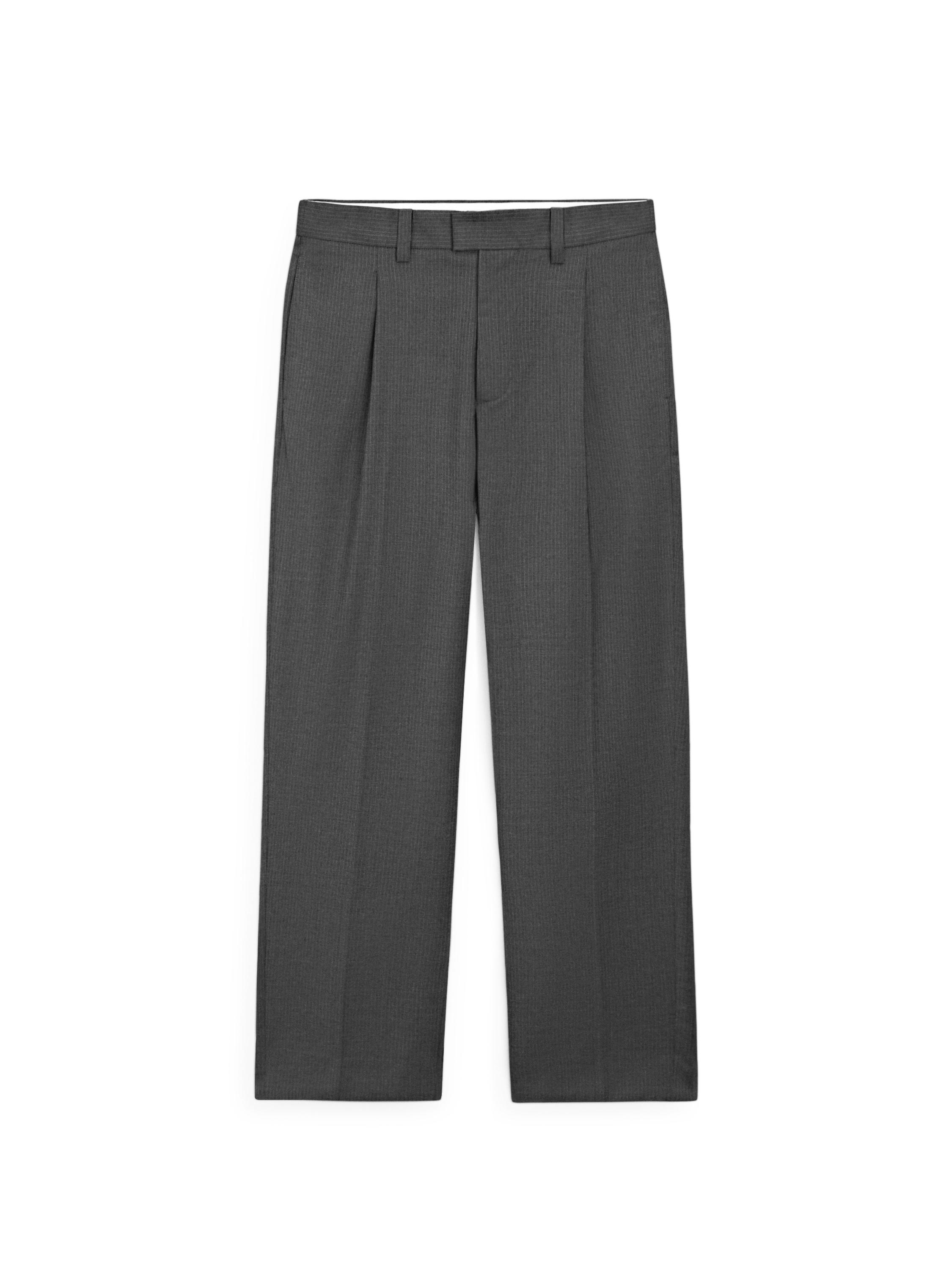 Wool blend darted trousers — GREY