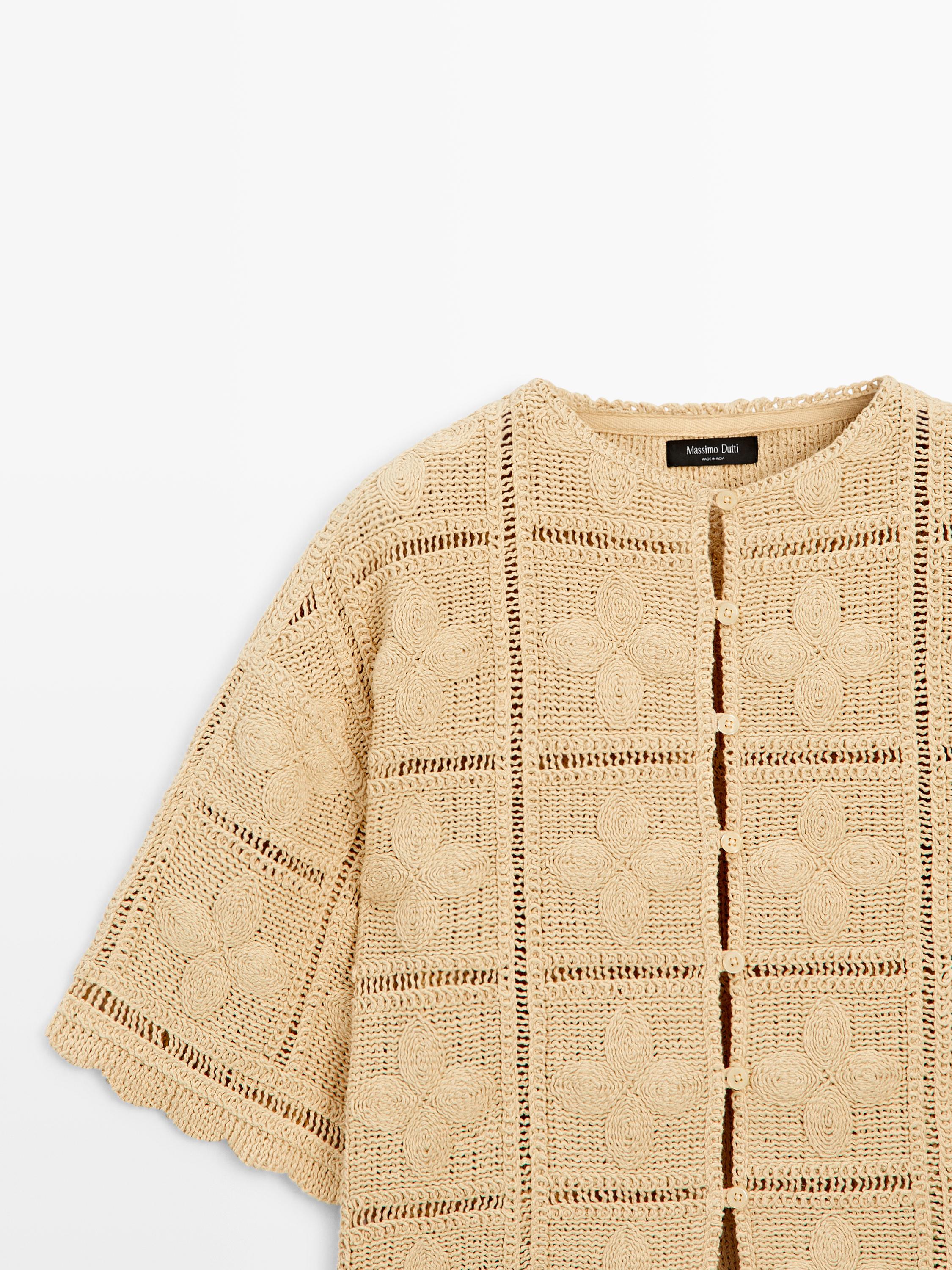 Cutwork crochet cardigan — Vanilla
