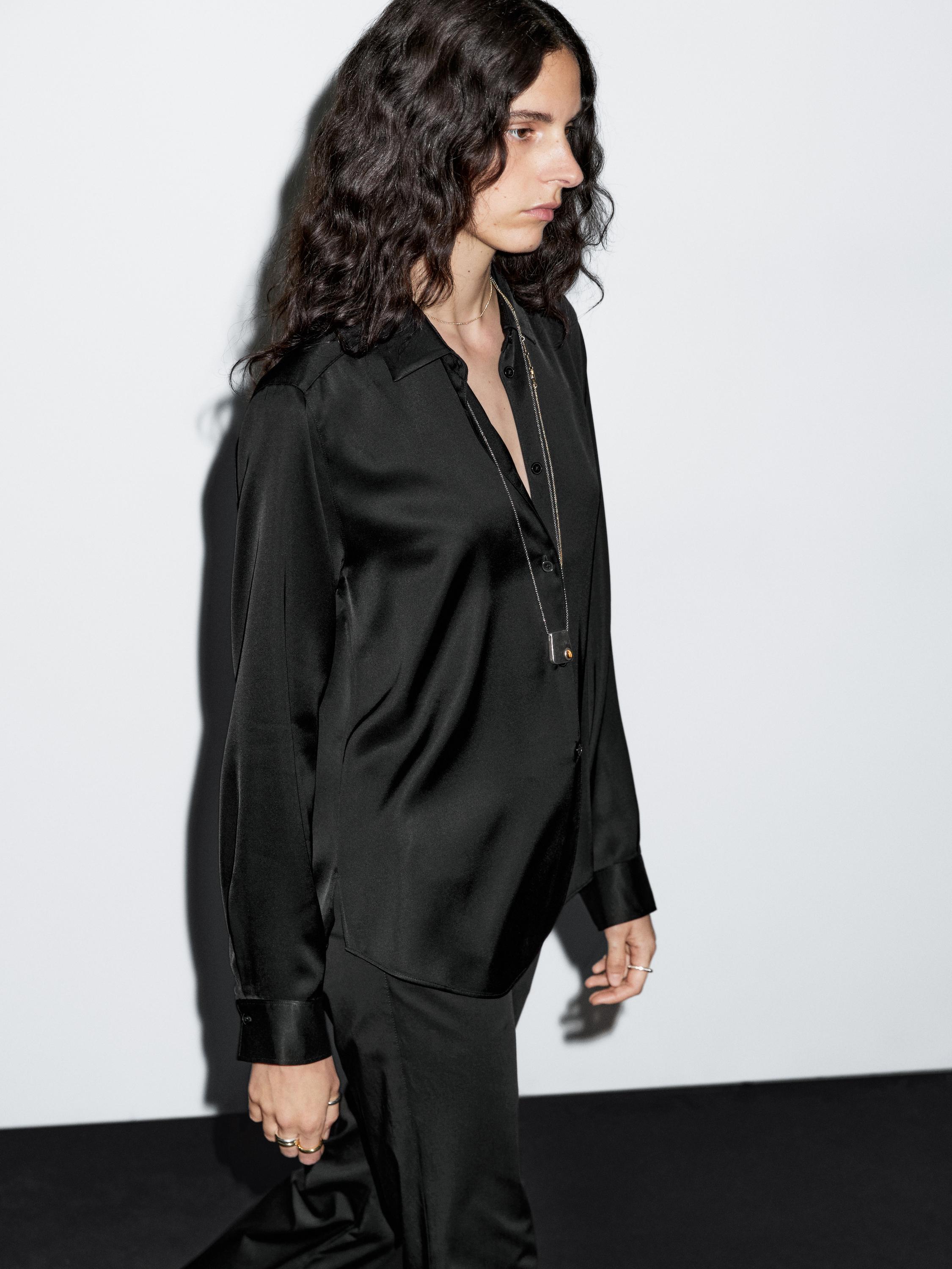 Flowing satin shirt
