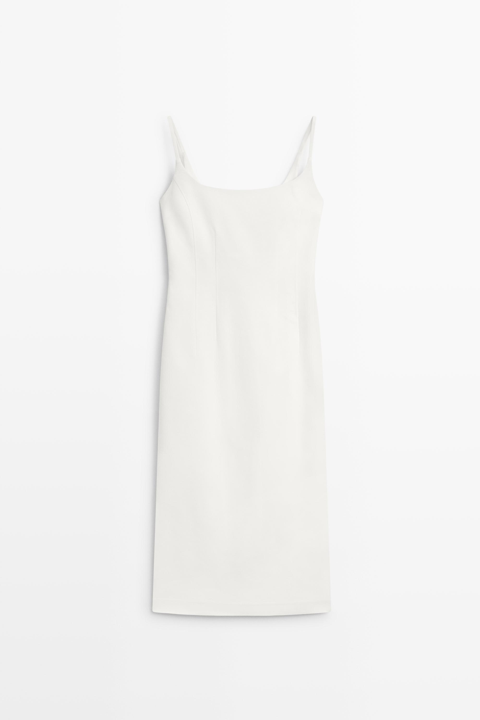 Vestido midi elástico mezcla algodón