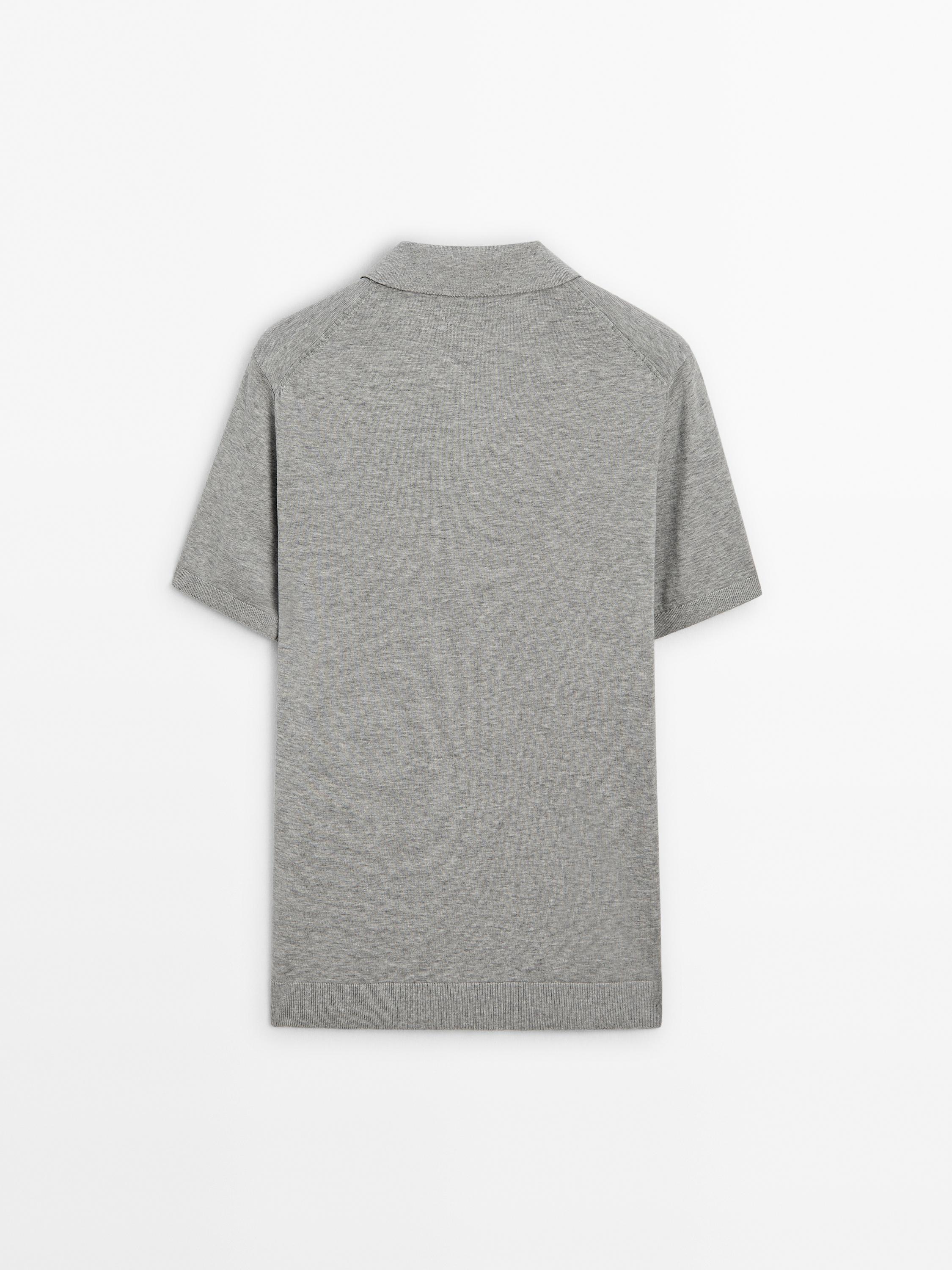 Short sleeve cotton polo sweater