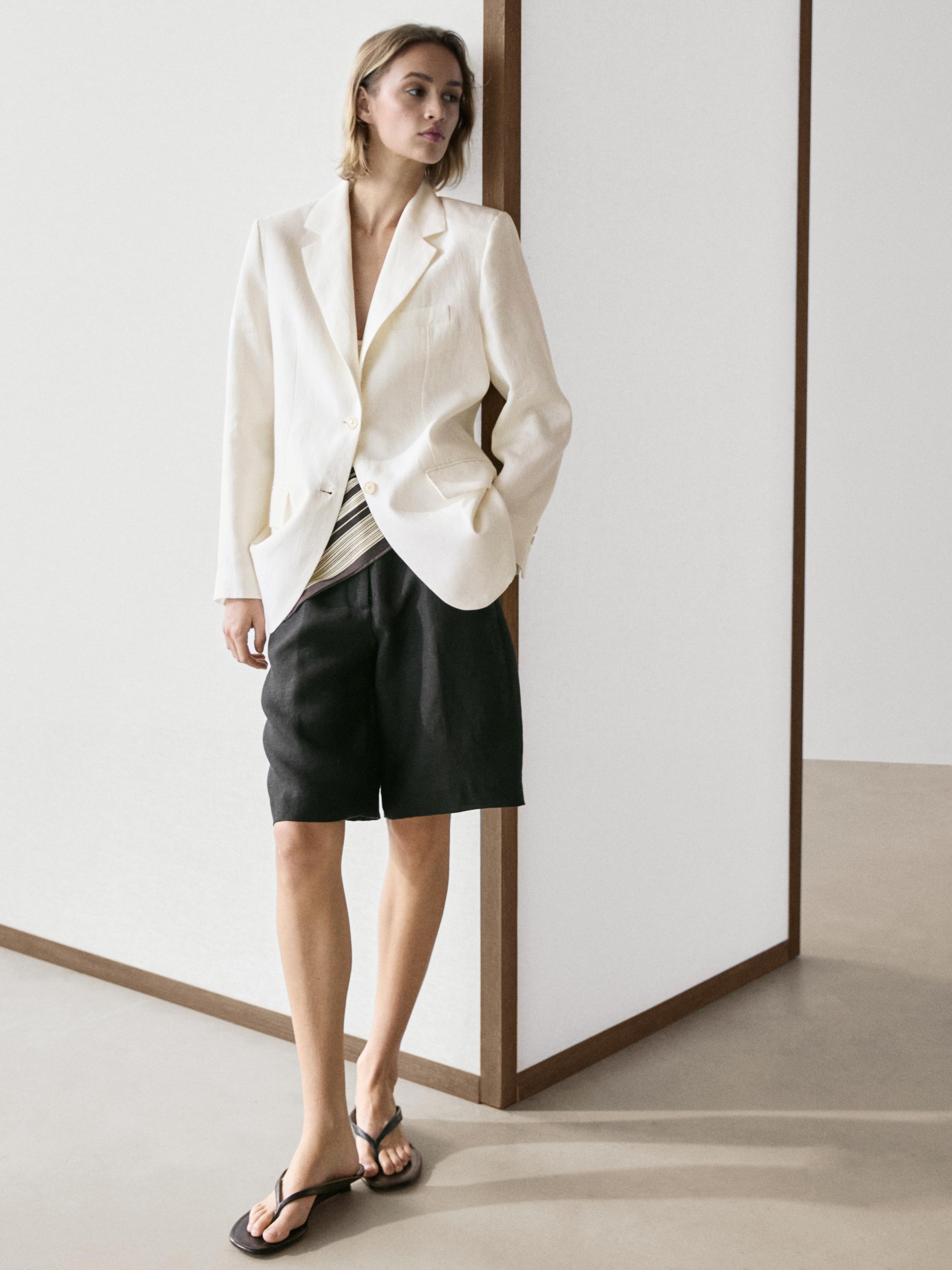 100% linen suit blazer — Off white
