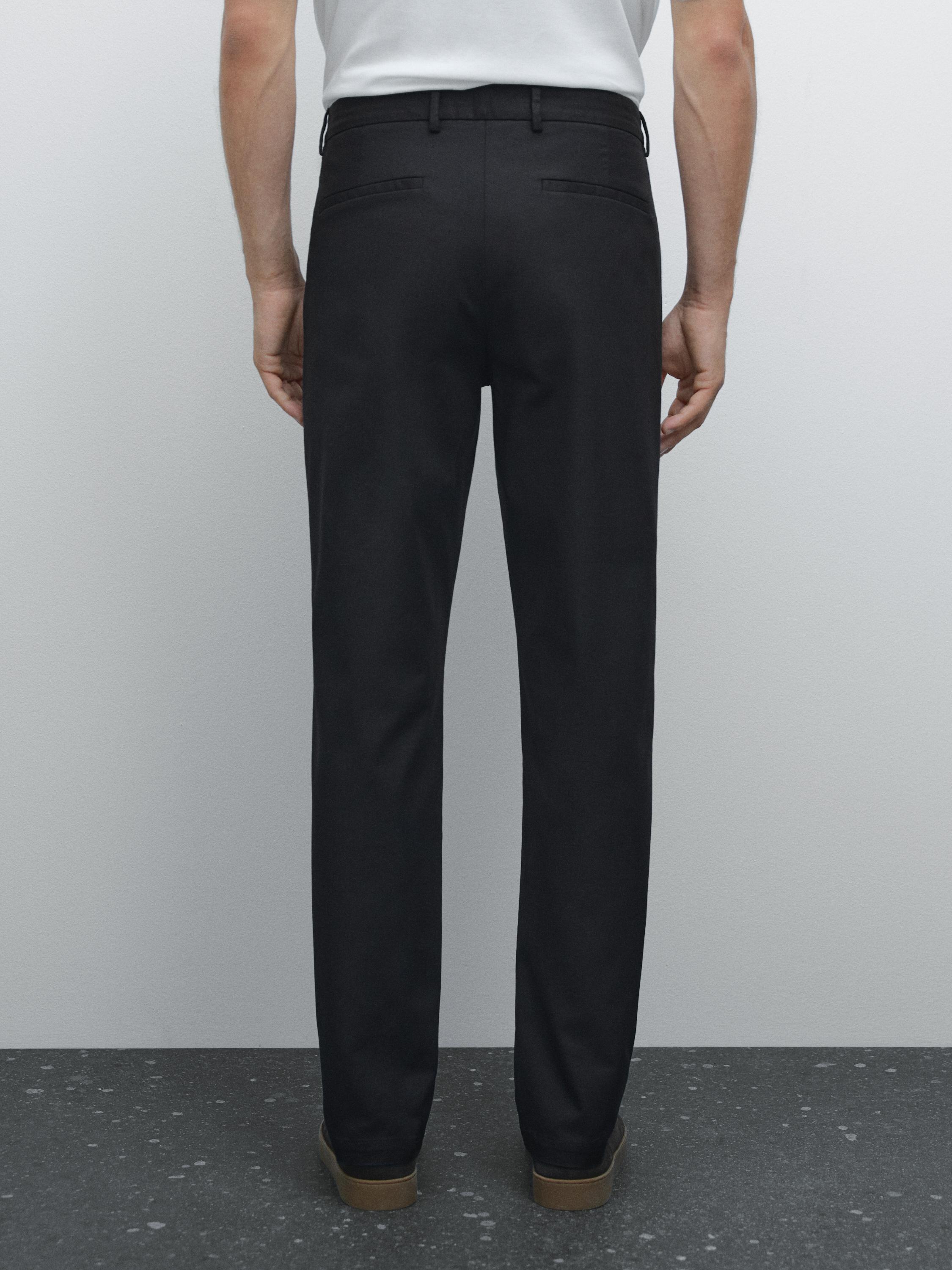 Slim fit textured trousers
