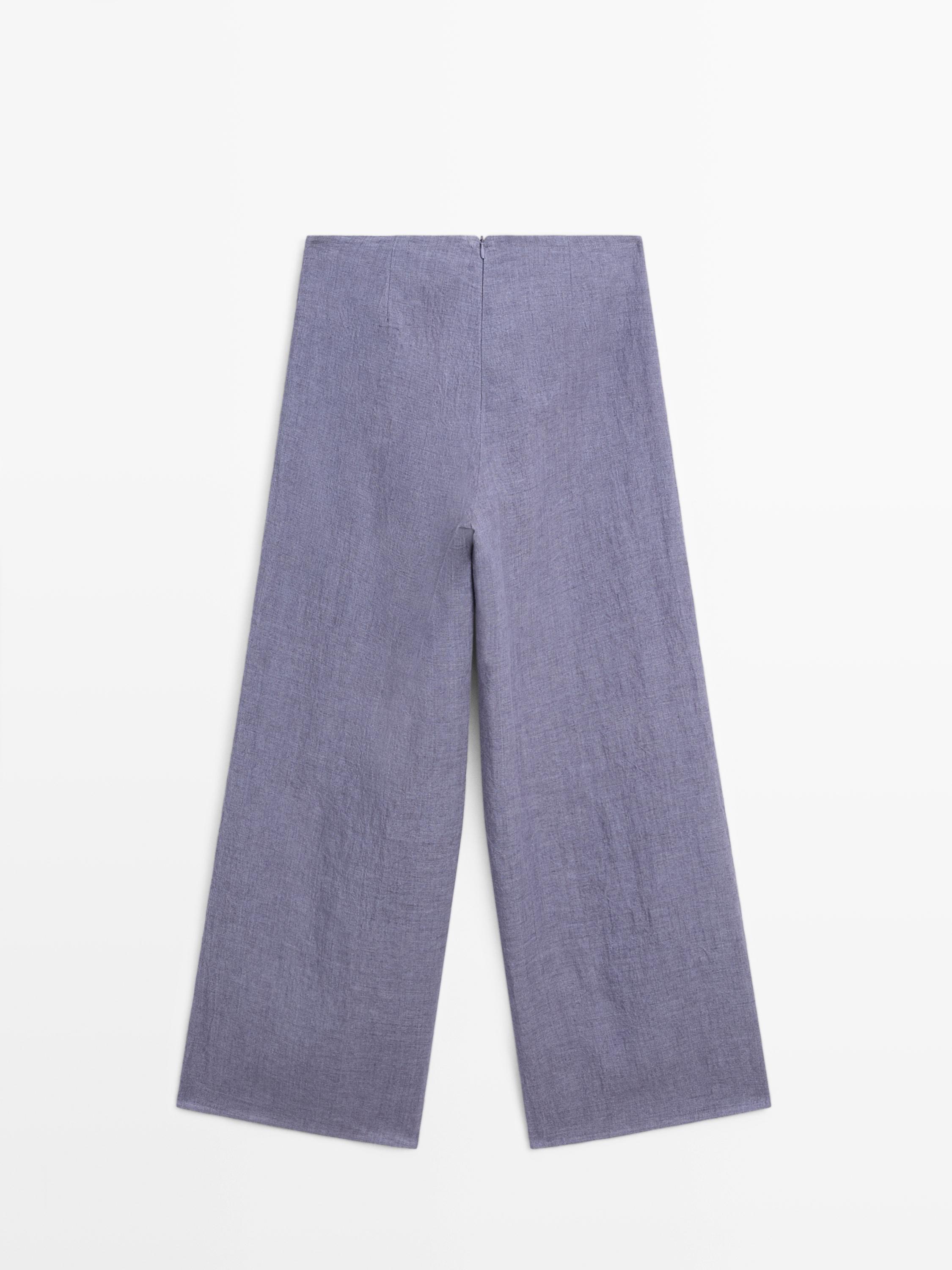 Pantalón tiro alto 100% lino