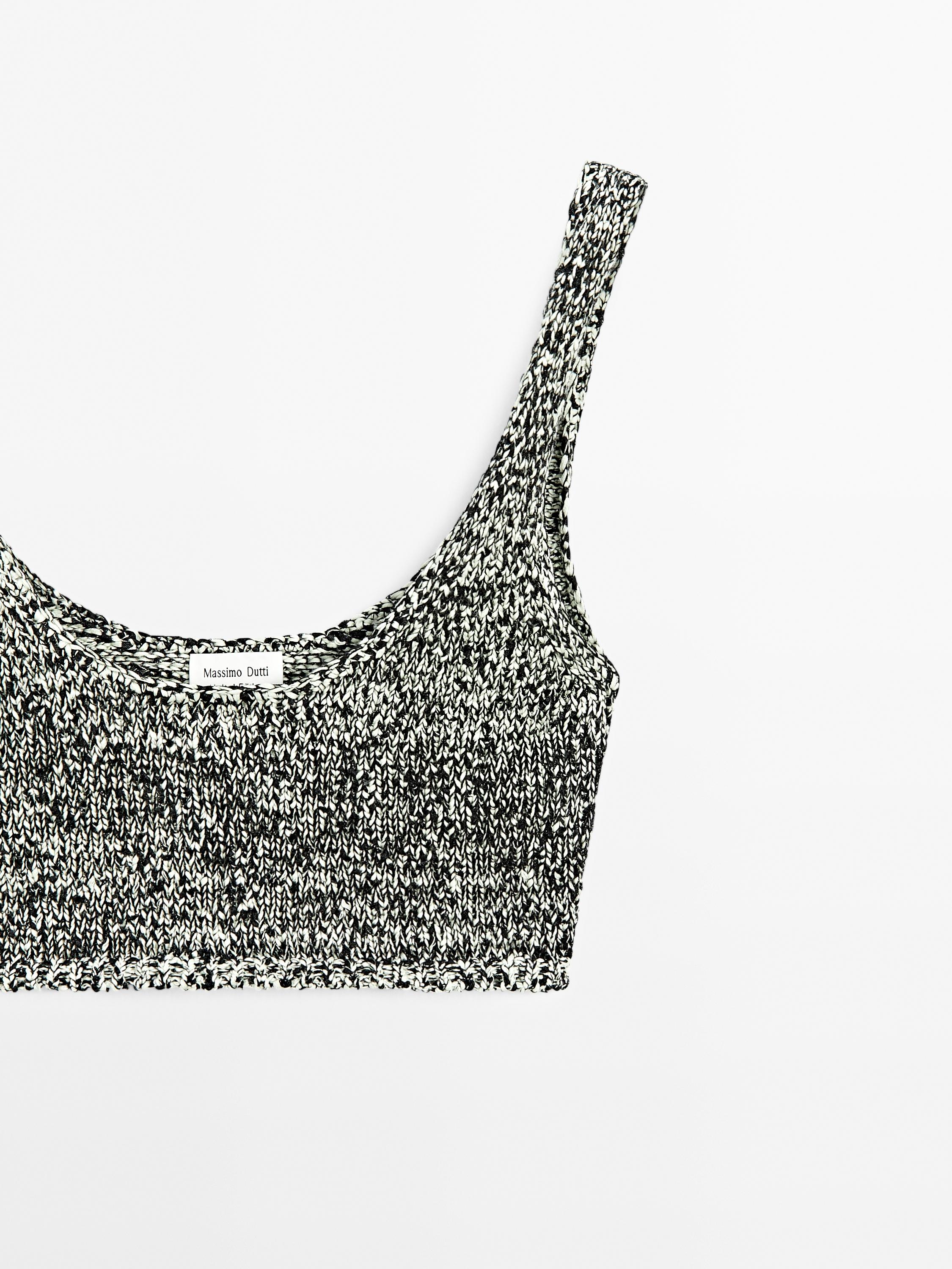 Short knit cotton blend bralette - Limited Edition