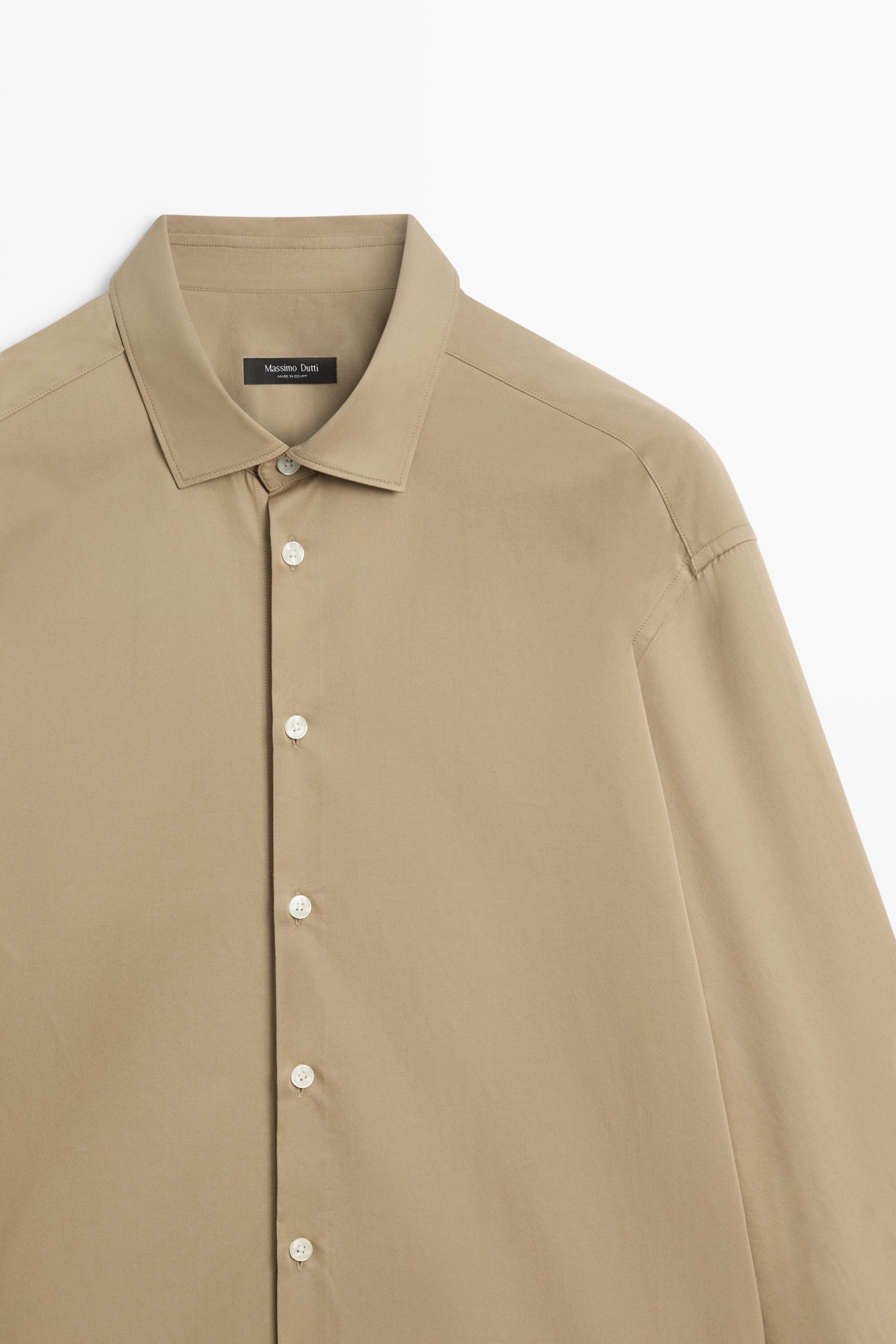 100% cotton poplin shirt — GREENISH