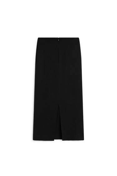 Stretch wool blend long skirt - LIMITED EDITION — BLACK 7