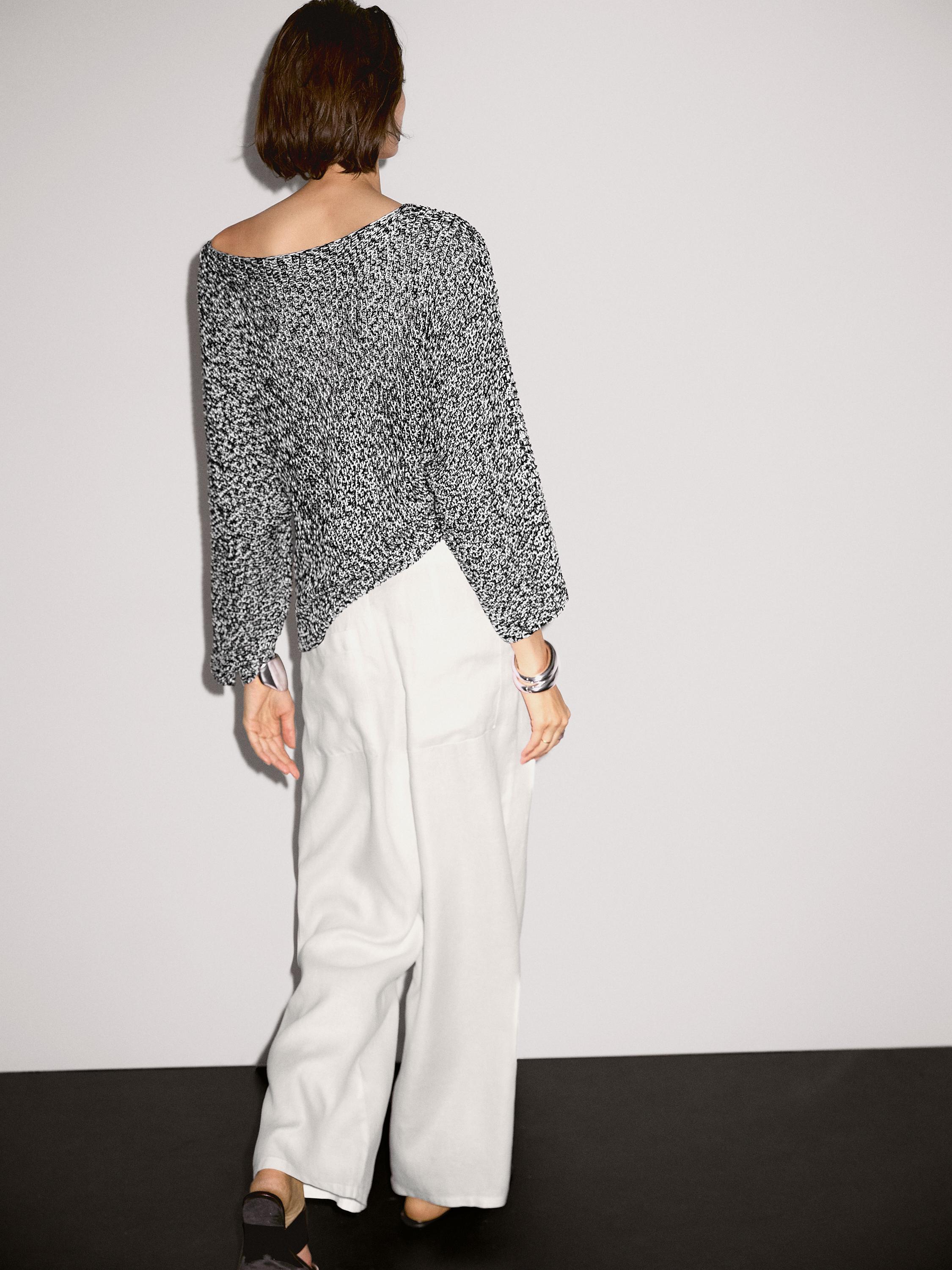 100% cotton flecked knit sweater