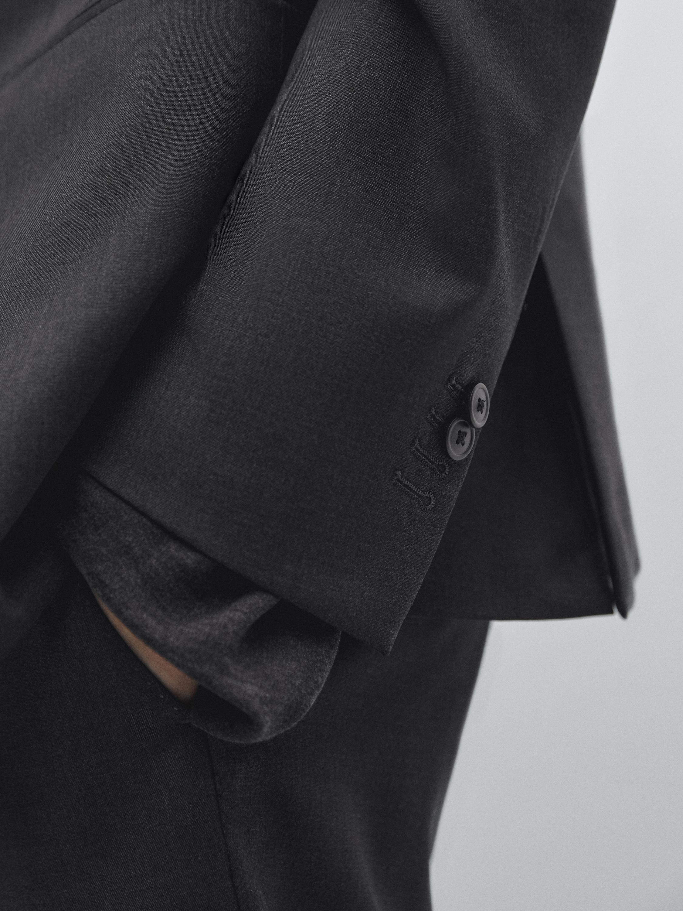 100% cool wool suit blazer — CHARCOAL