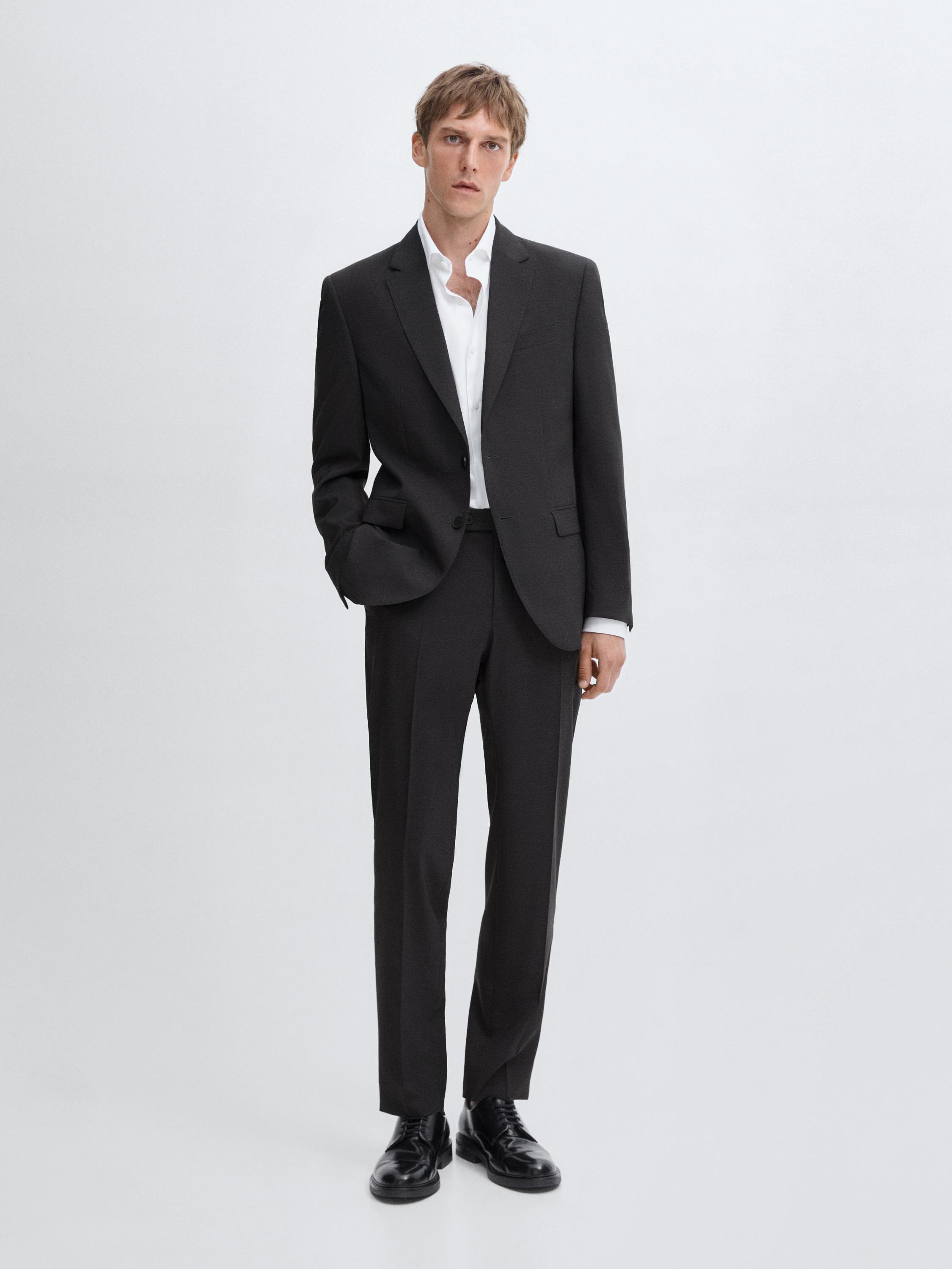 بليزر بدلة رمادي صوف 100%