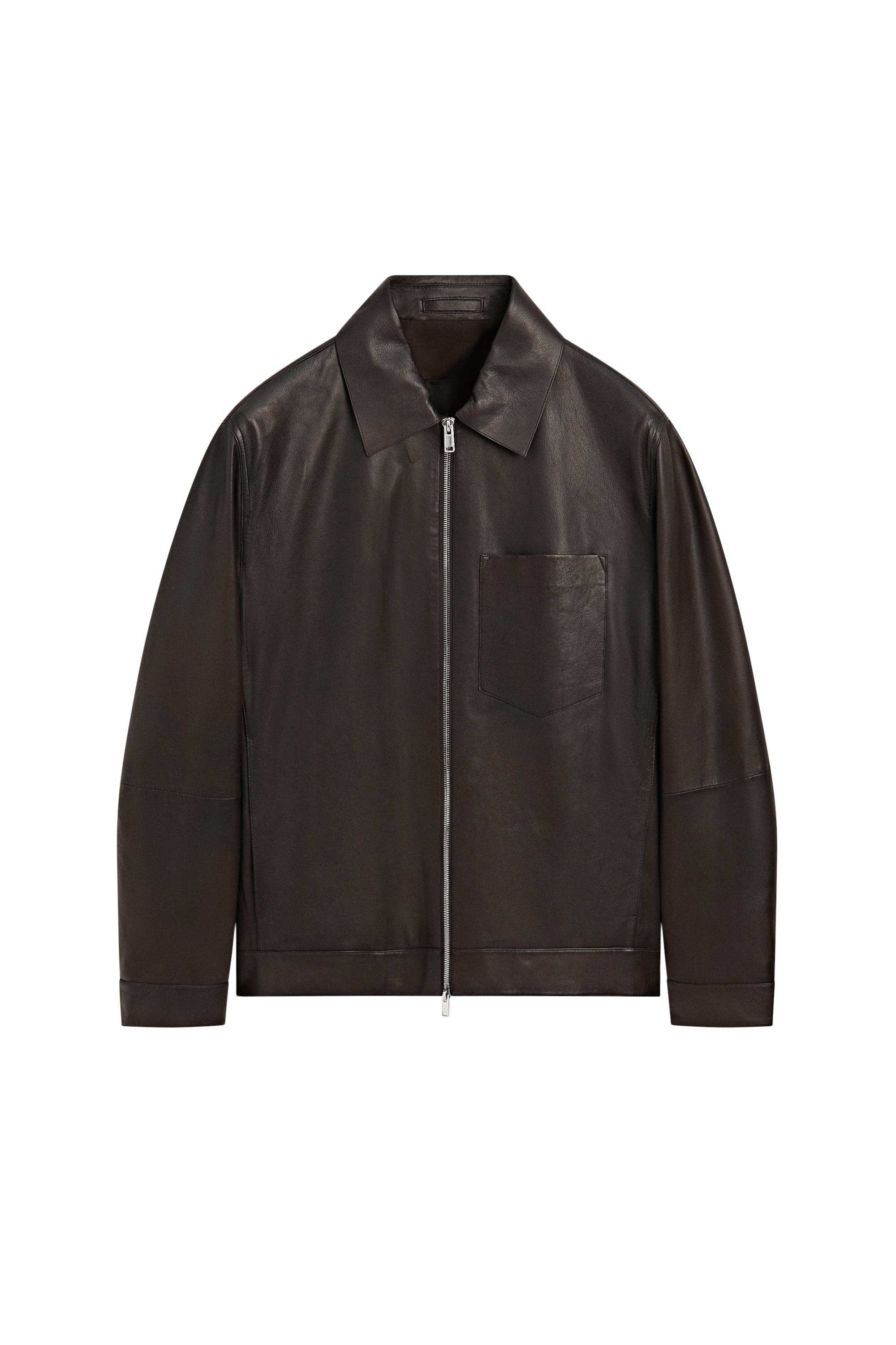 Blouson en cuir nappa avec poche