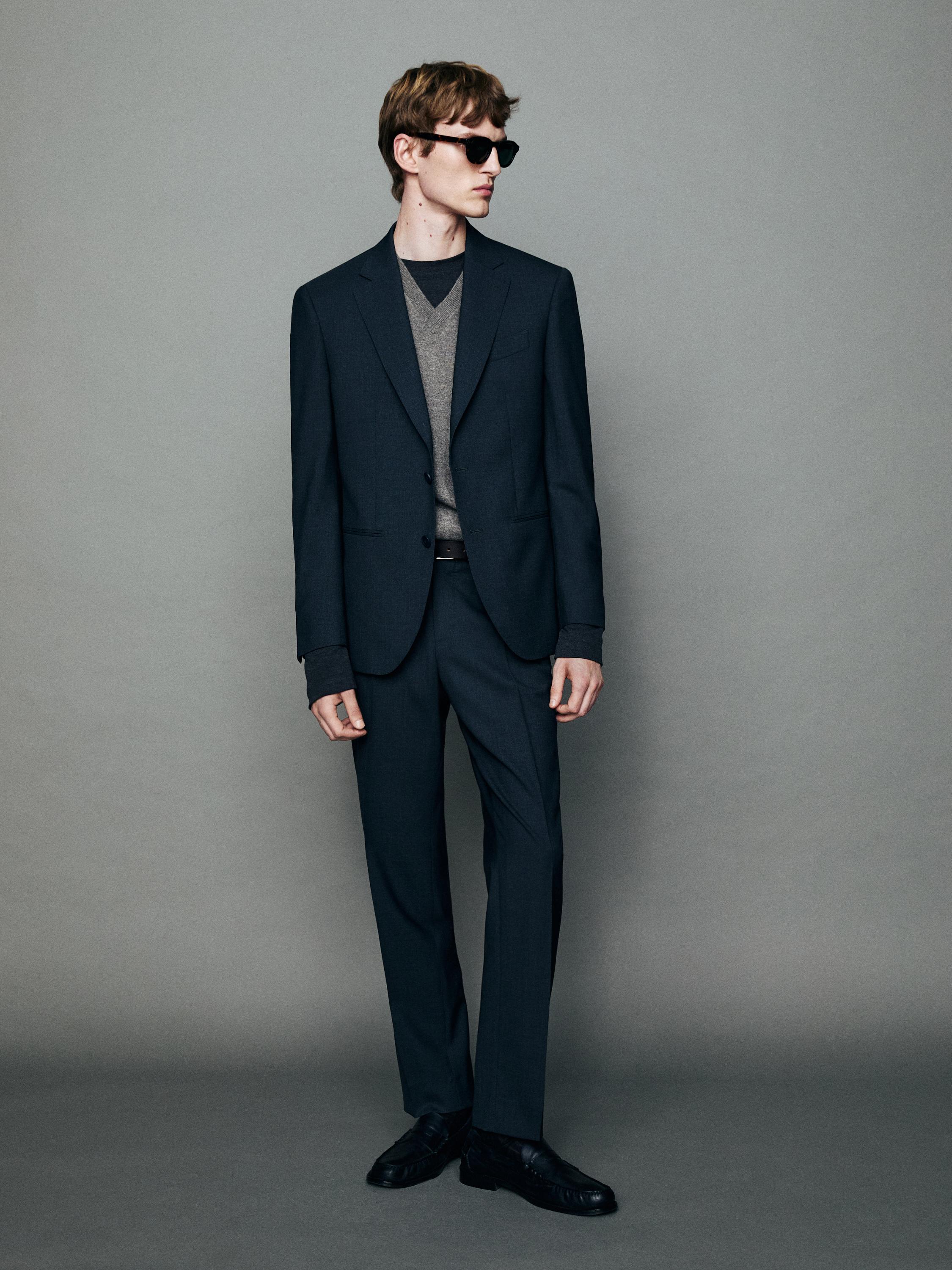 100% cool wool suit blazer — CHARCOAL