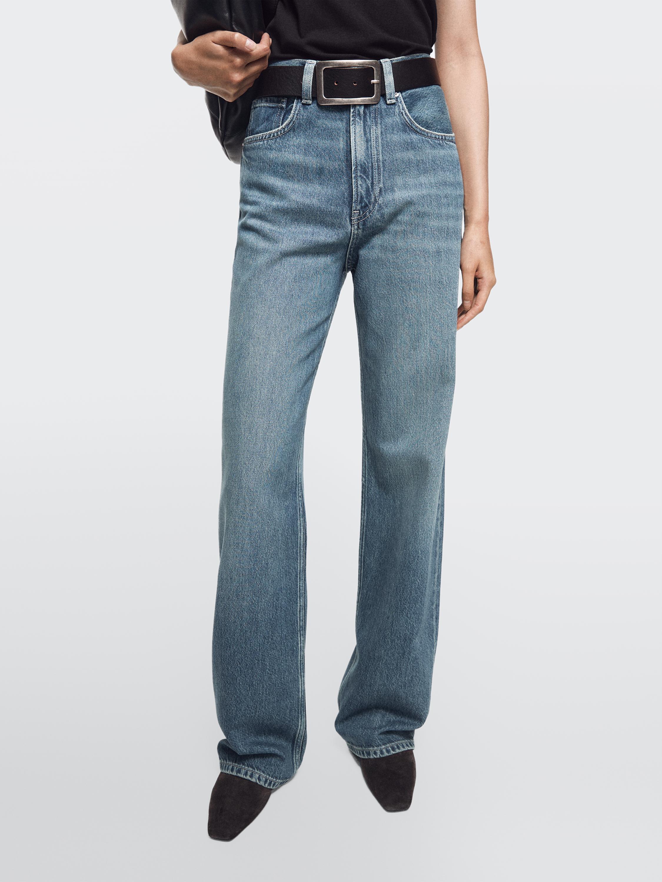 High-waist wide-leg jeans — MEDIUM BLUE