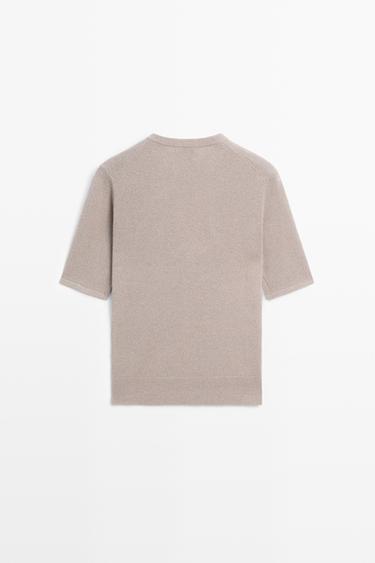 STUDIO Cotton Blend Button-Front Knit Sweater — MOLE BROWN 5