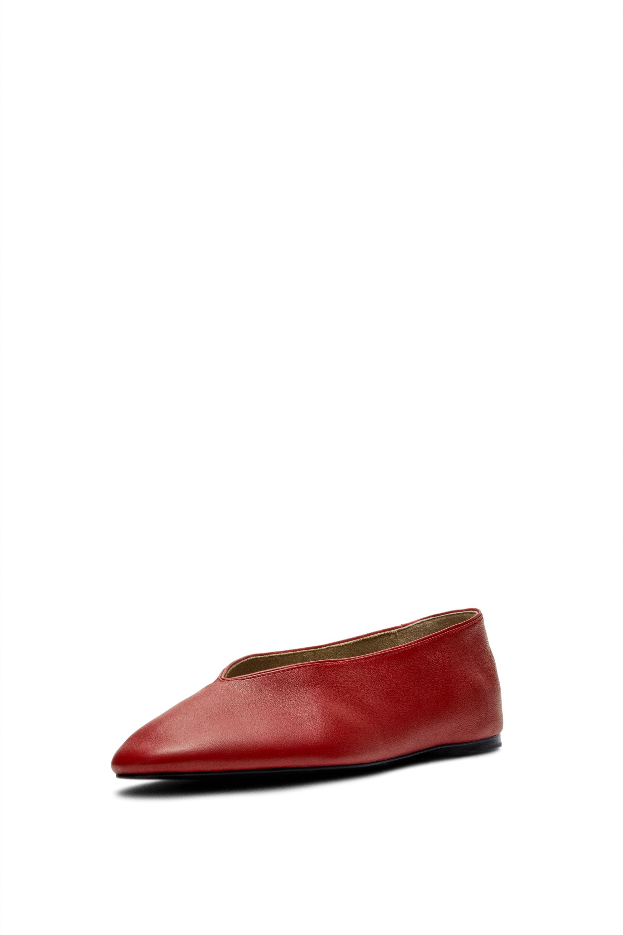 Soft leather ballerinas — RED