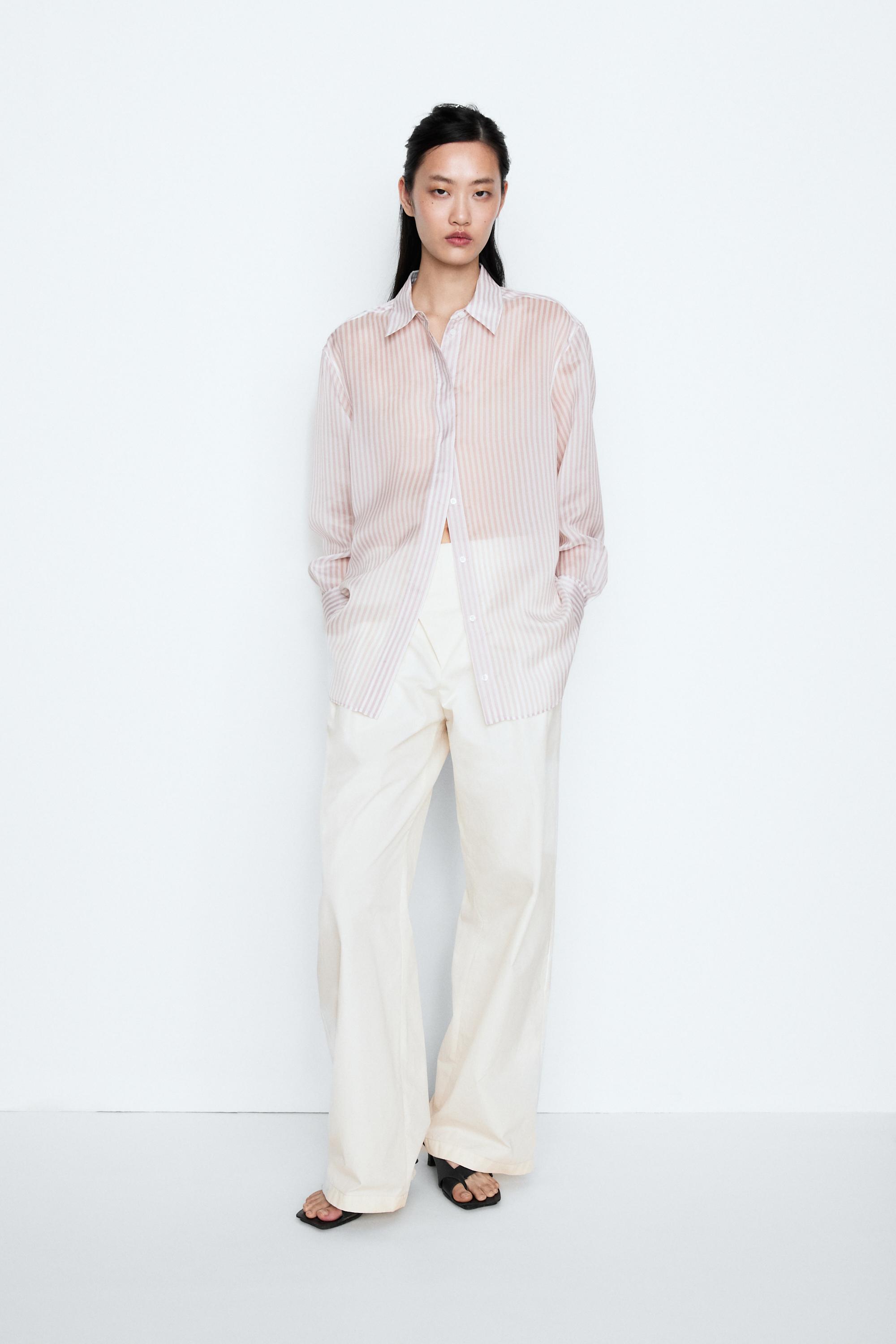 Flowing striped shirt - STUDIO — Pink