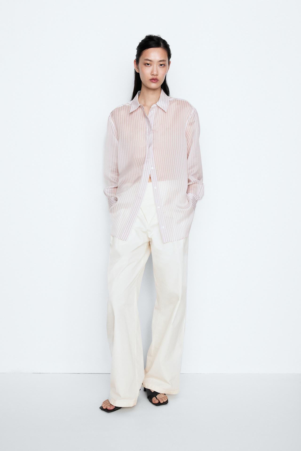 Flowing striped shirt - STUDIO — Pink