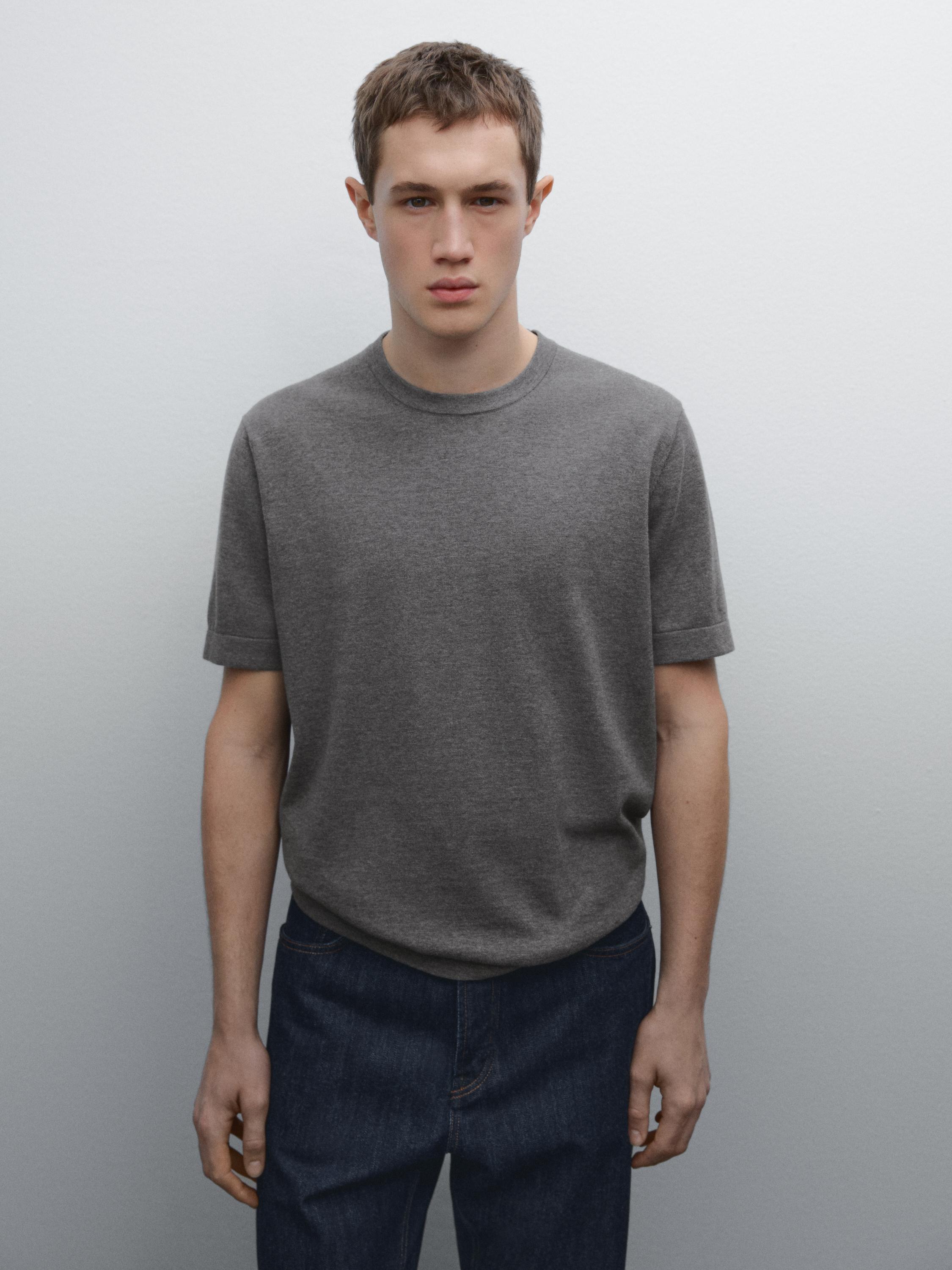 تيشرت قطن 100% بأكمام قصيرة