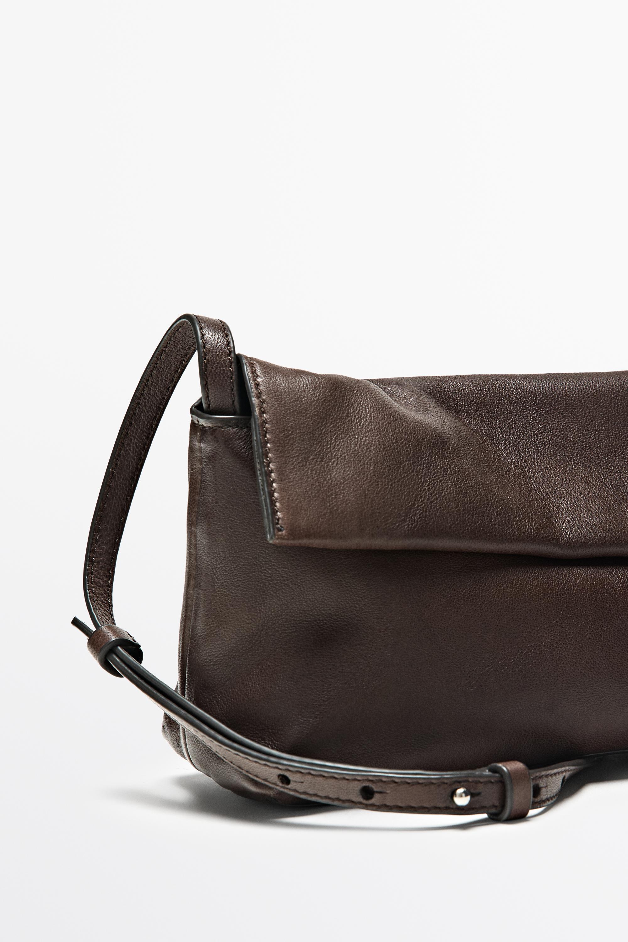 Nappa leather shoulder bag — BROWN