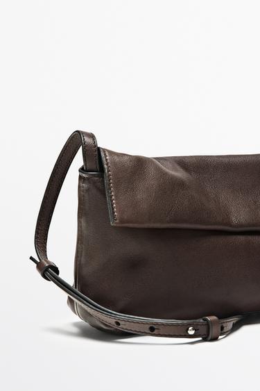 Nappa leather crossbody bag — BROWN 8