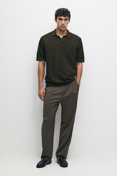 100% cotton knit polo — GREEN 1