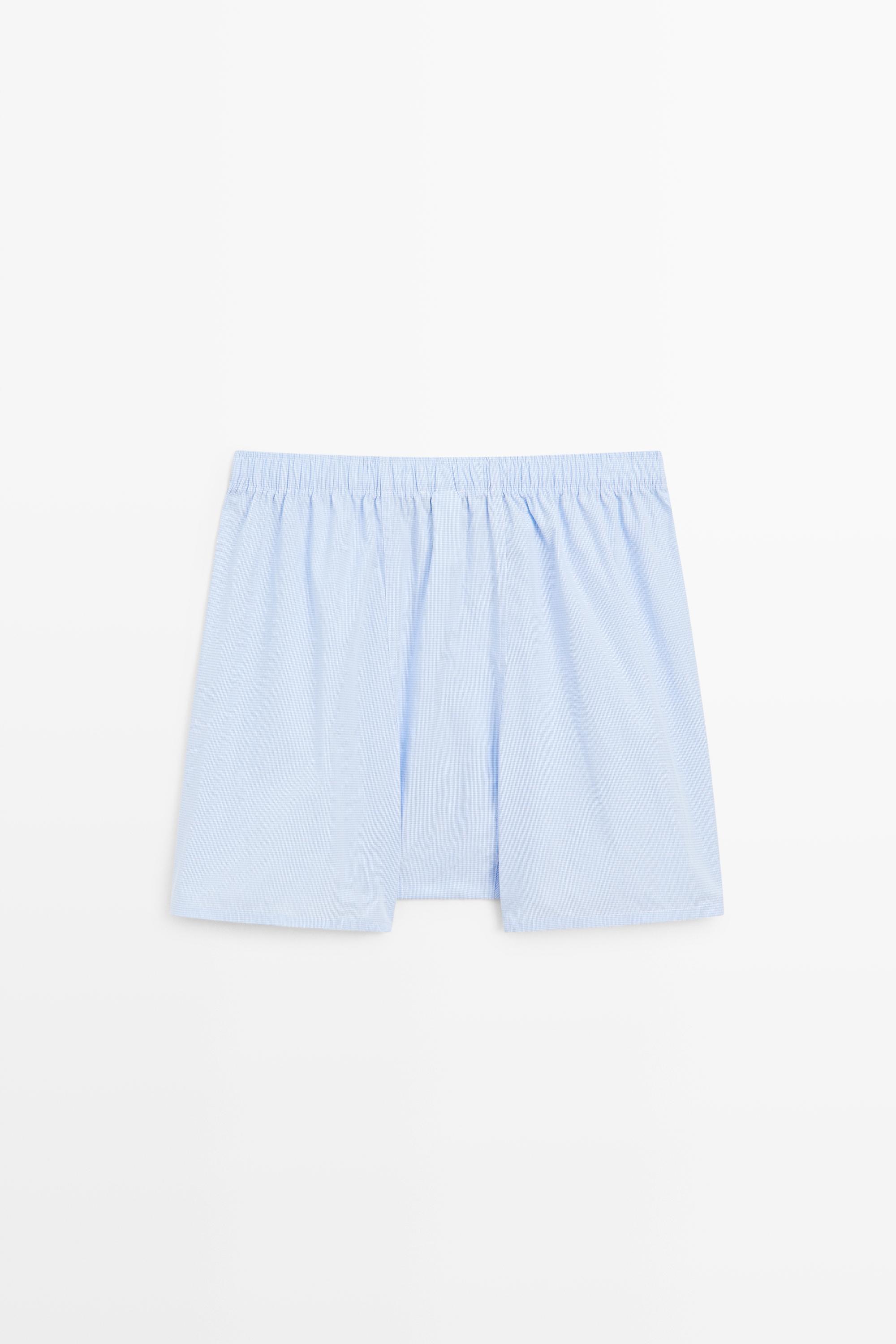 100% cotton micro-check boxers — SKY BLUE