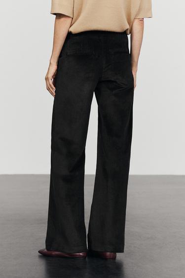 Palazzo corduroy pants — BLACK 5