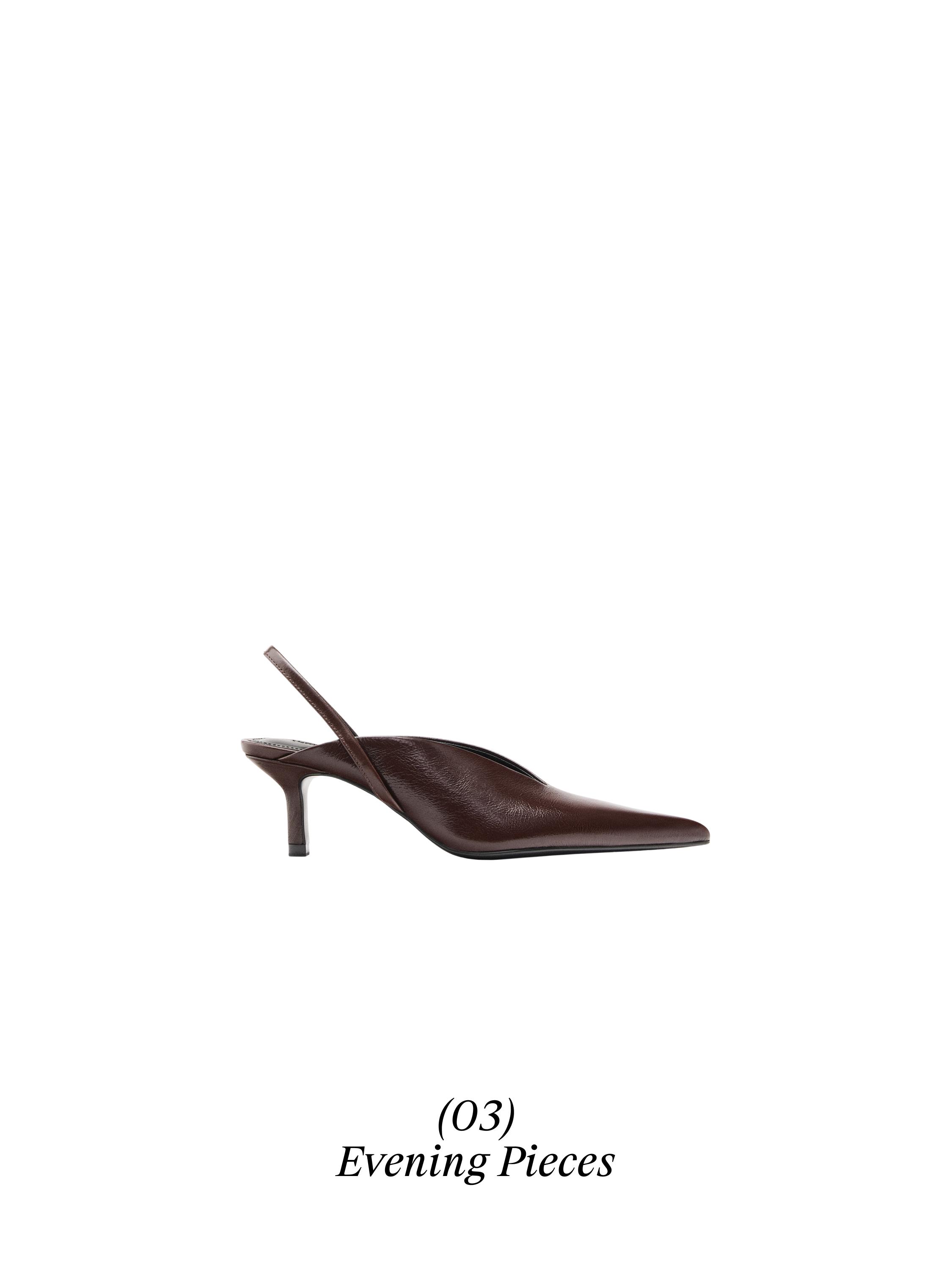 High-heel slingback shoes — BURGUNDY