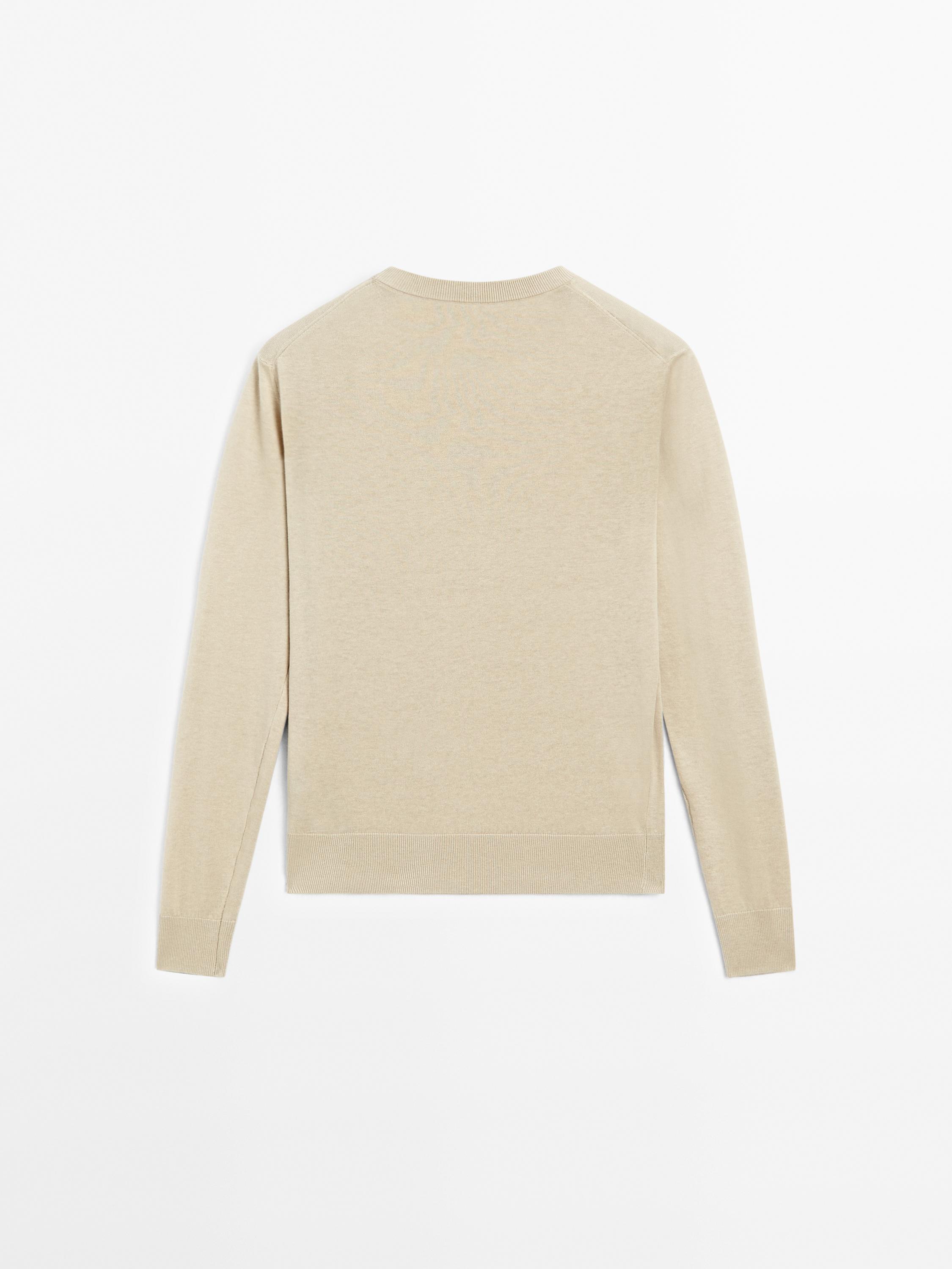 Cotton blend knit sweater