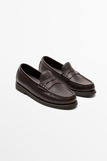 Leather penny loafer — BROWN 3