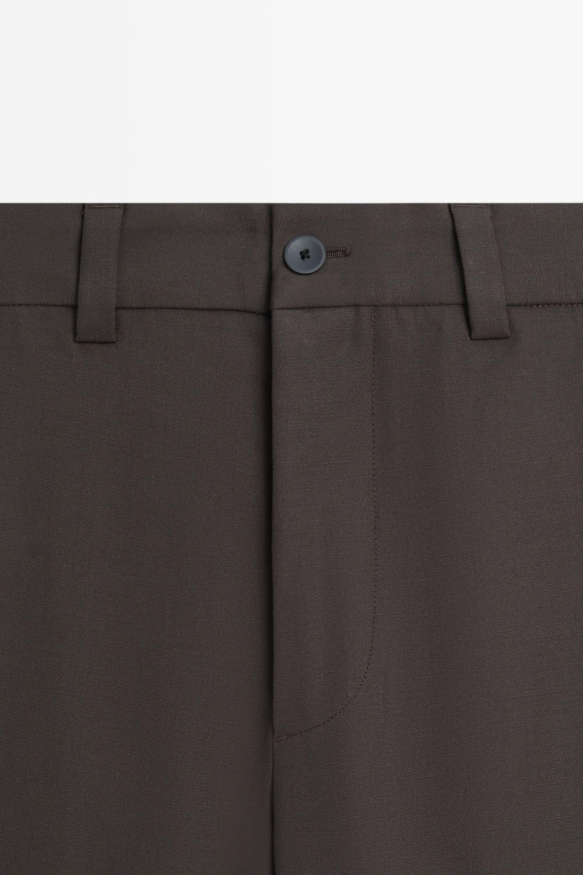 100% cool wool total look pants — BROWN