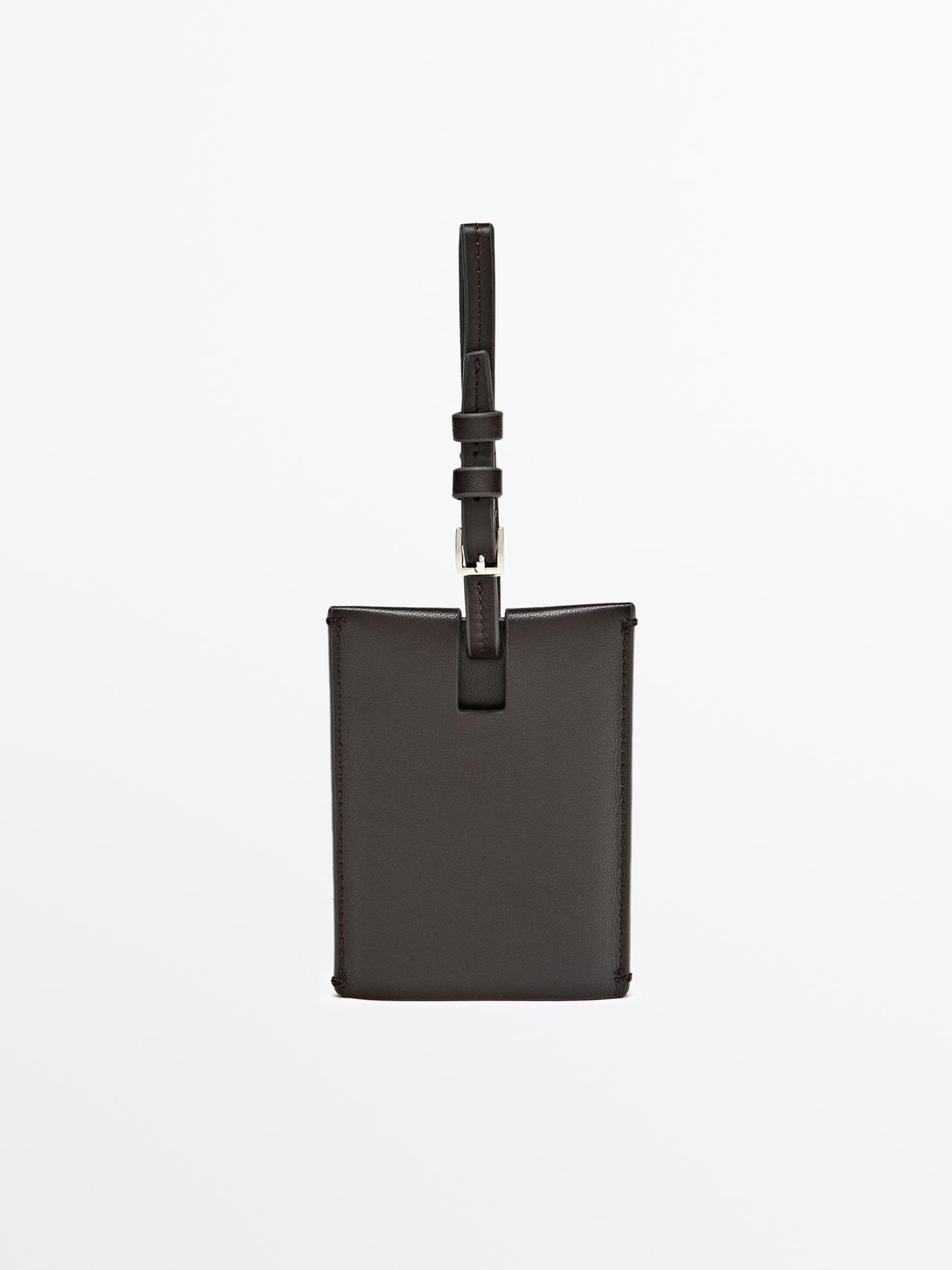 Étiquette Pour Bagage En Cuir Nappa - Marron - 01 - Massimo Dutti - Femme
