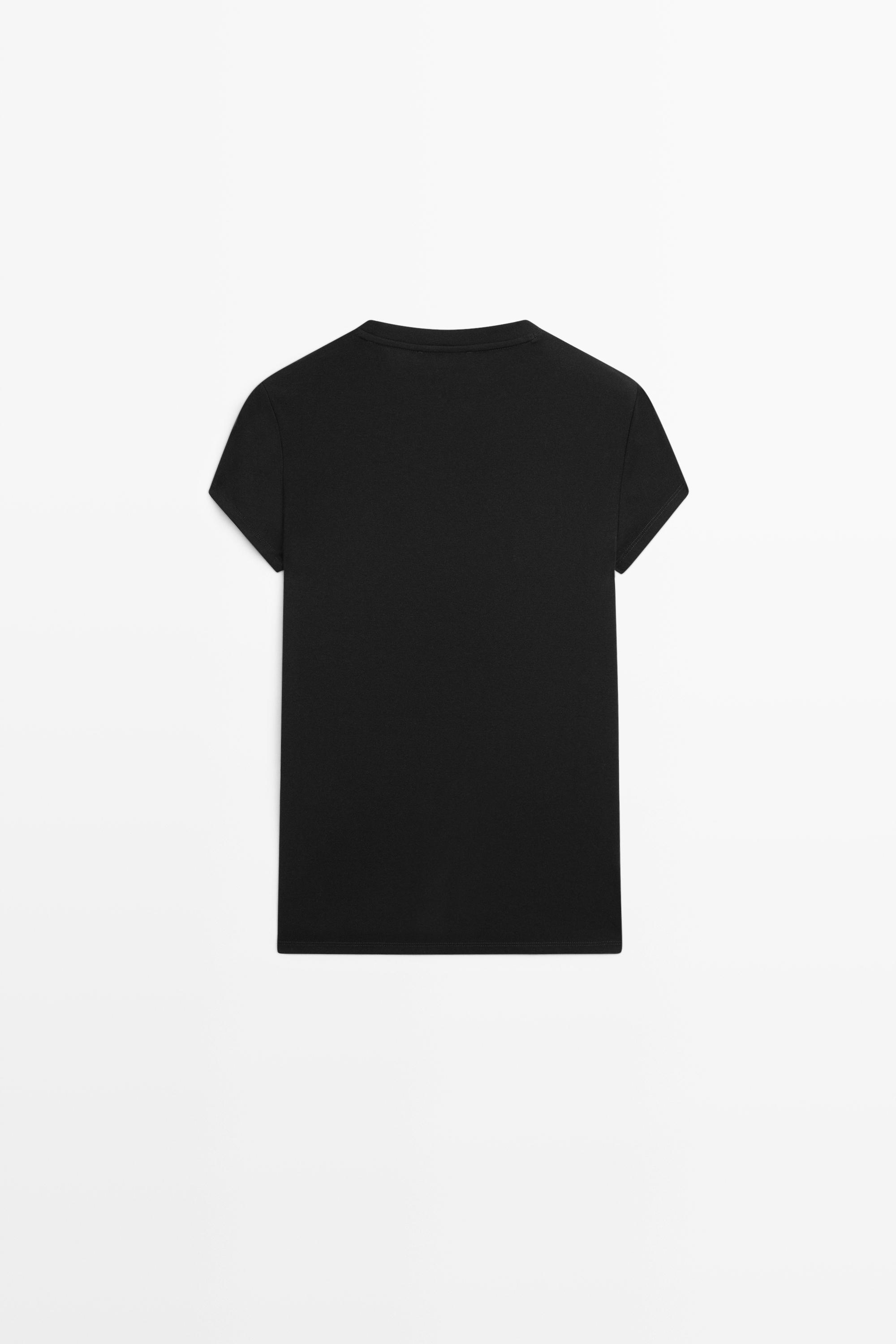 Short sleeve slim fit T-shirt — BLACK