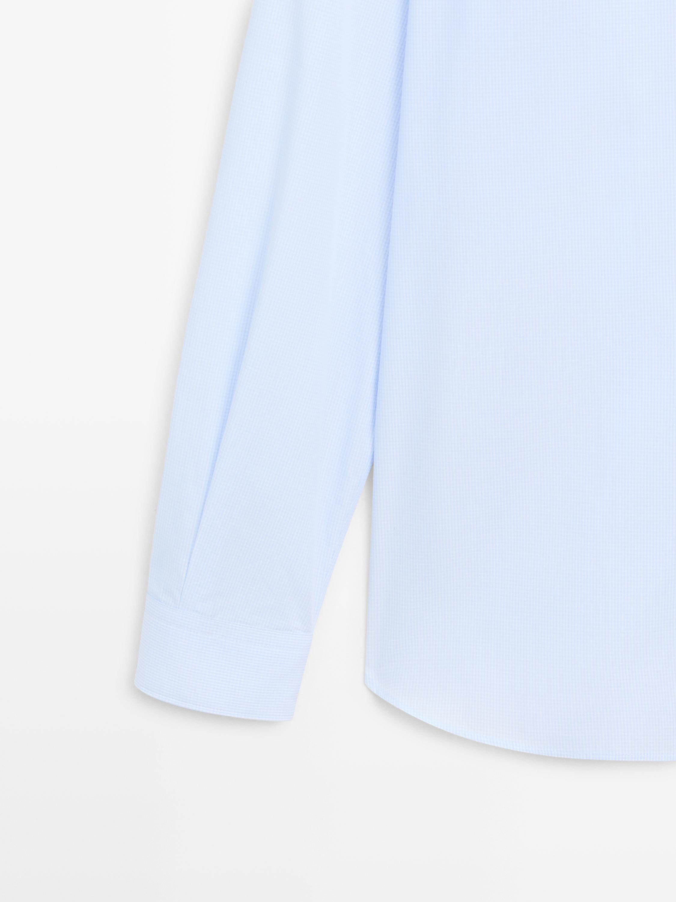 Slim fit 100% cotton shirt — Sky blue