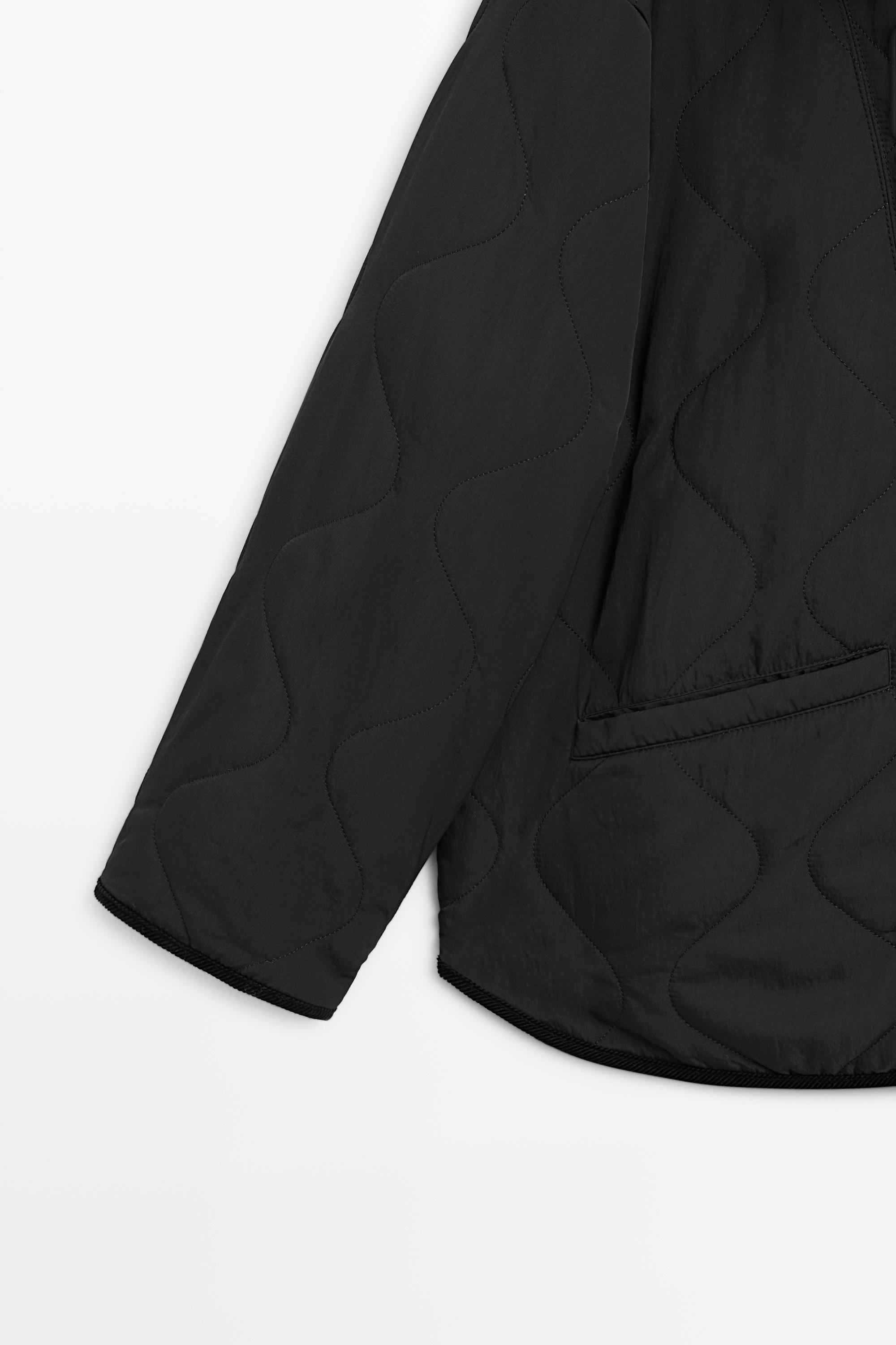 Jacket with wavy stitching detail — BLACK