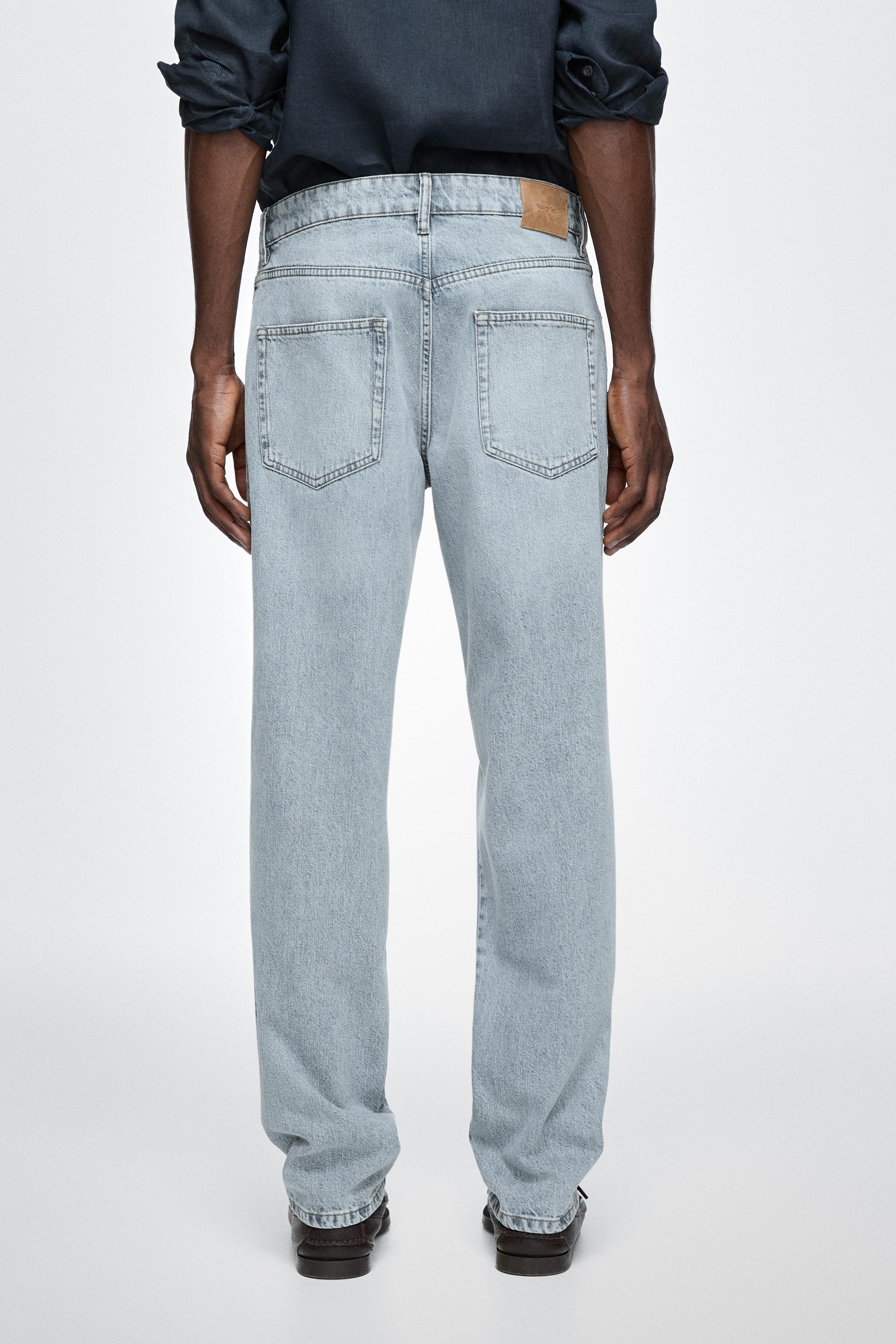 Tapered fit cotton jeans — MEDIUM BLUE