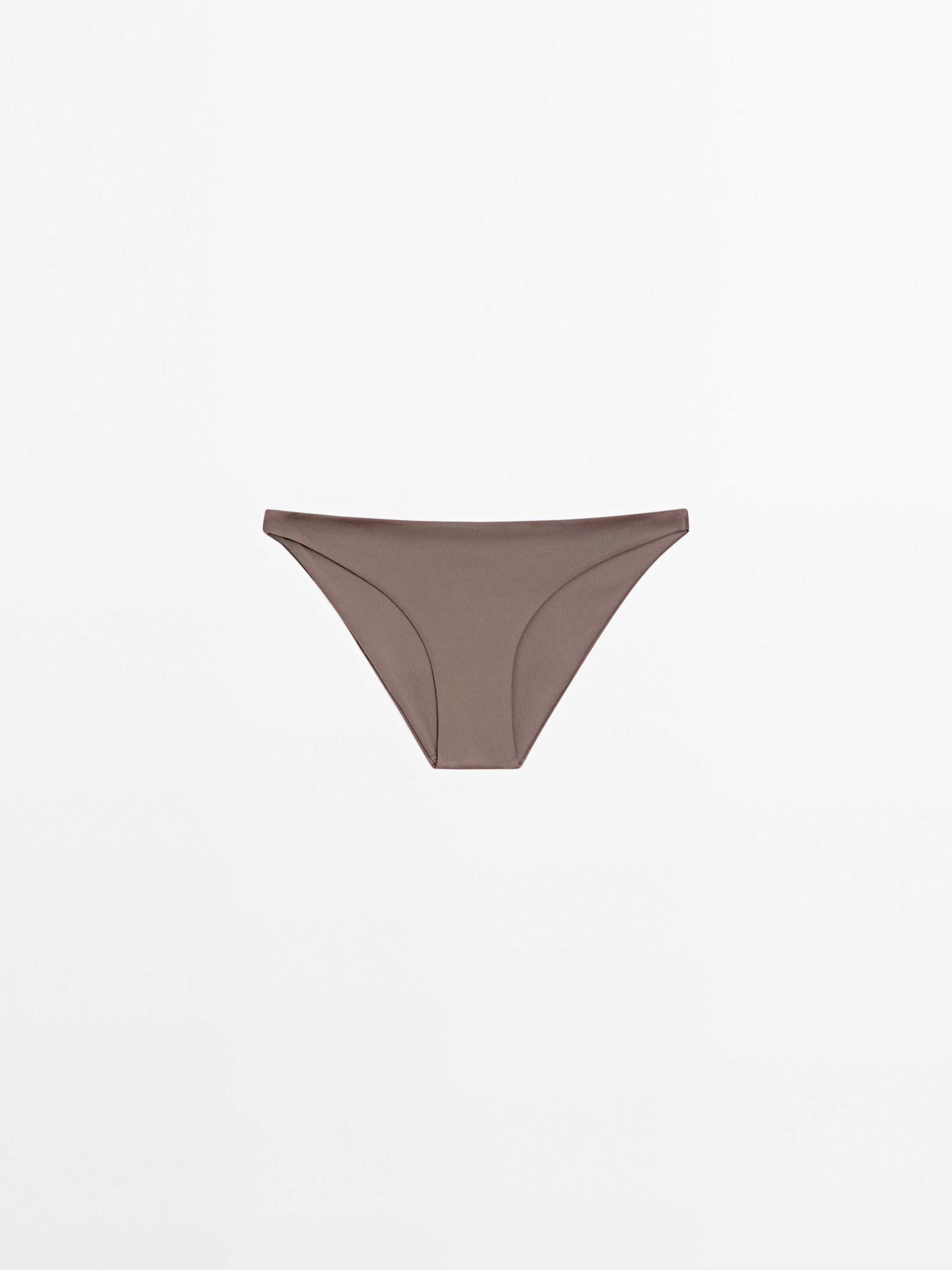 Slip bikini in tulle arricciato