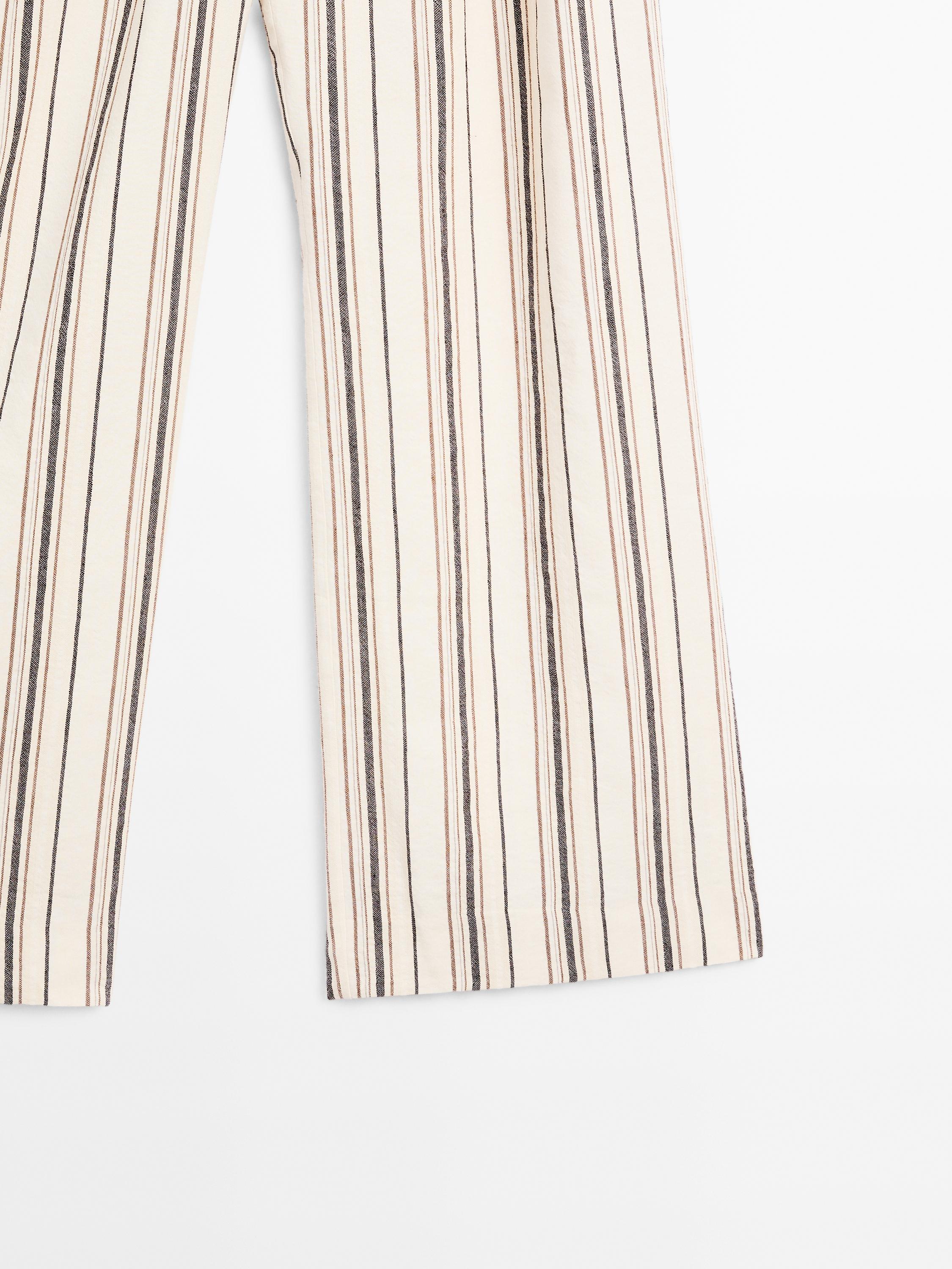 Striped flowing trousers with darts - Studio