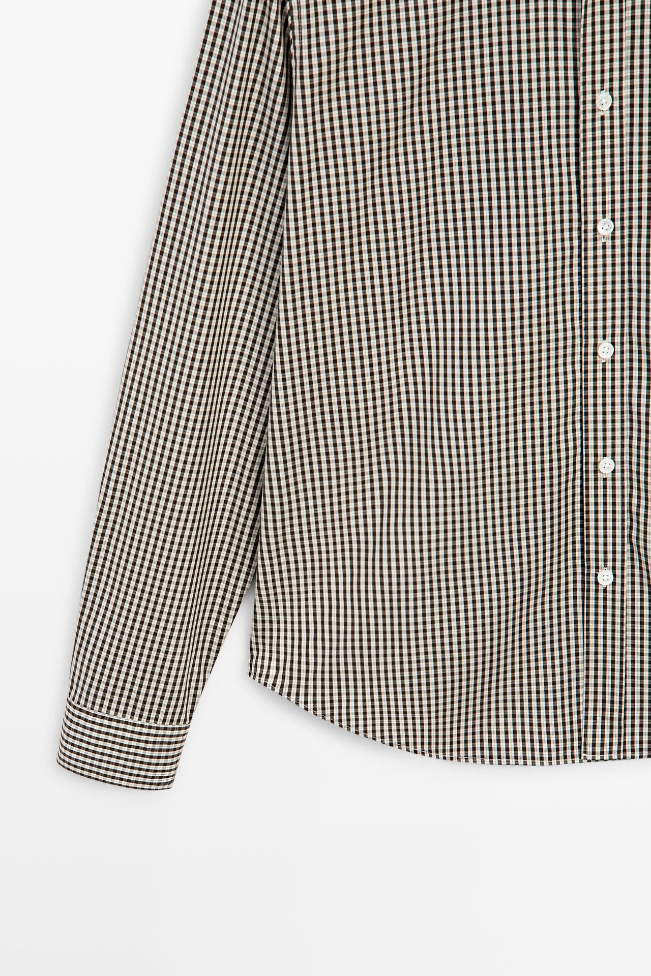 Regular fit check shirt — BROWN