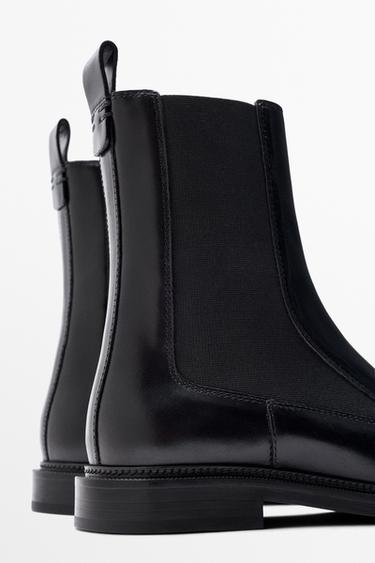 Flat leather Chelsea boots — BLACK 4