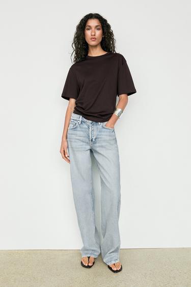 Oversize 100% cotton short sleeve T-shirt — BROWN 8